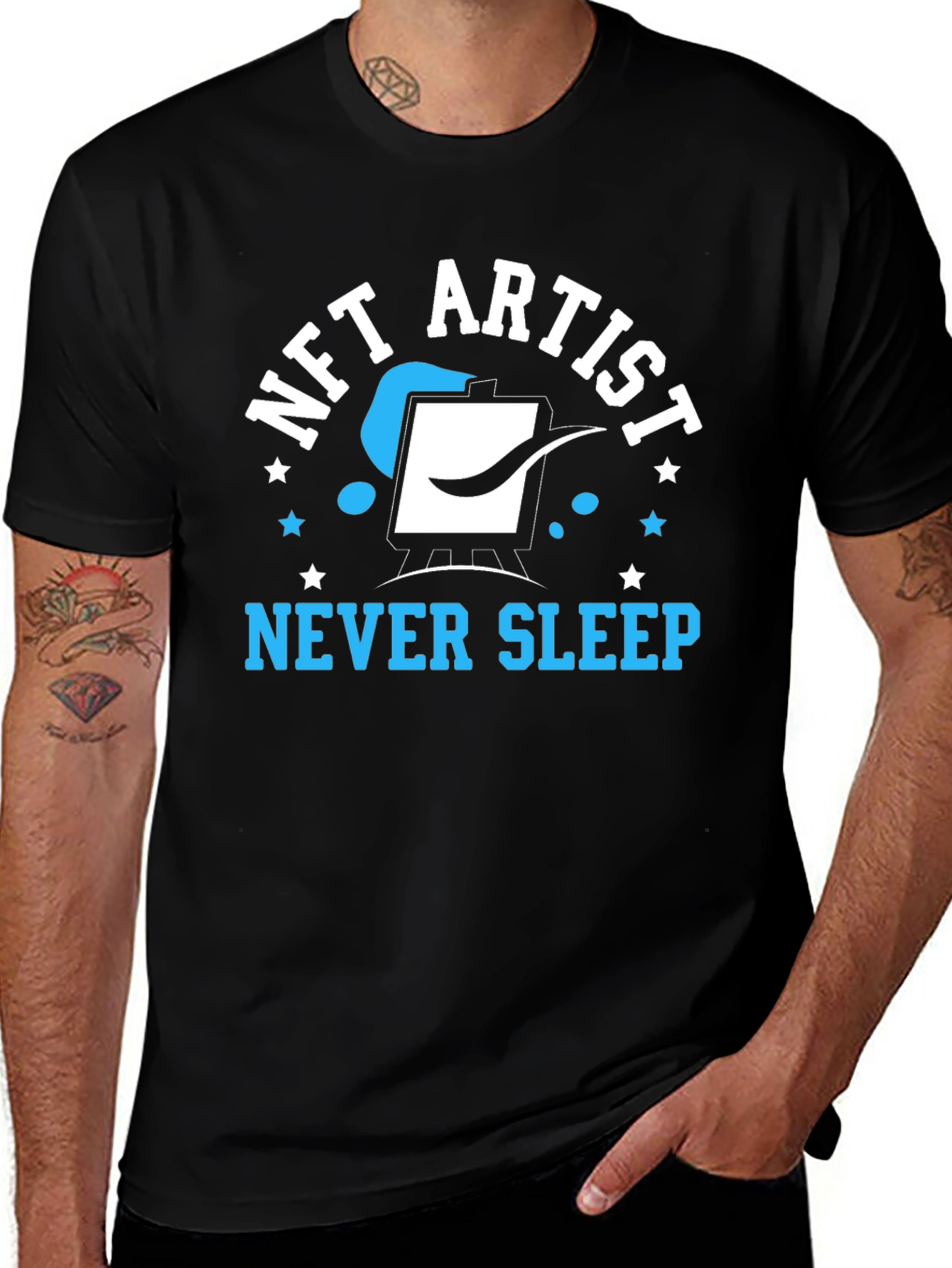 NFT Artist Never Sleep T-Shirt - Black
