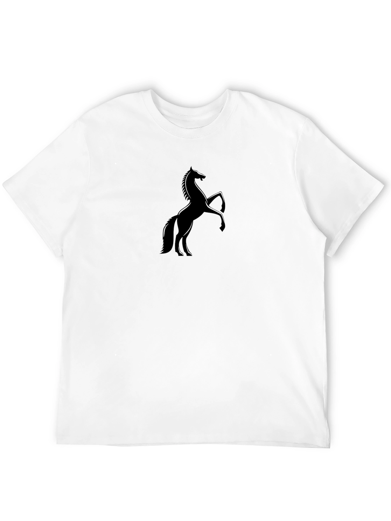 Mens Black Horse Graphic T-Shirt