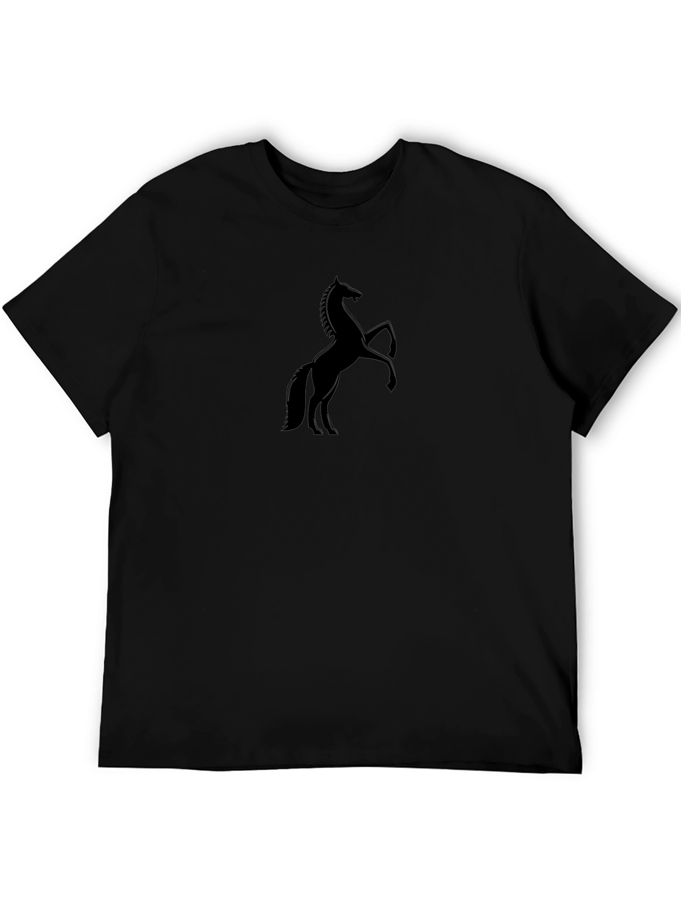 Mens Black Horse Graphic T-Shirt