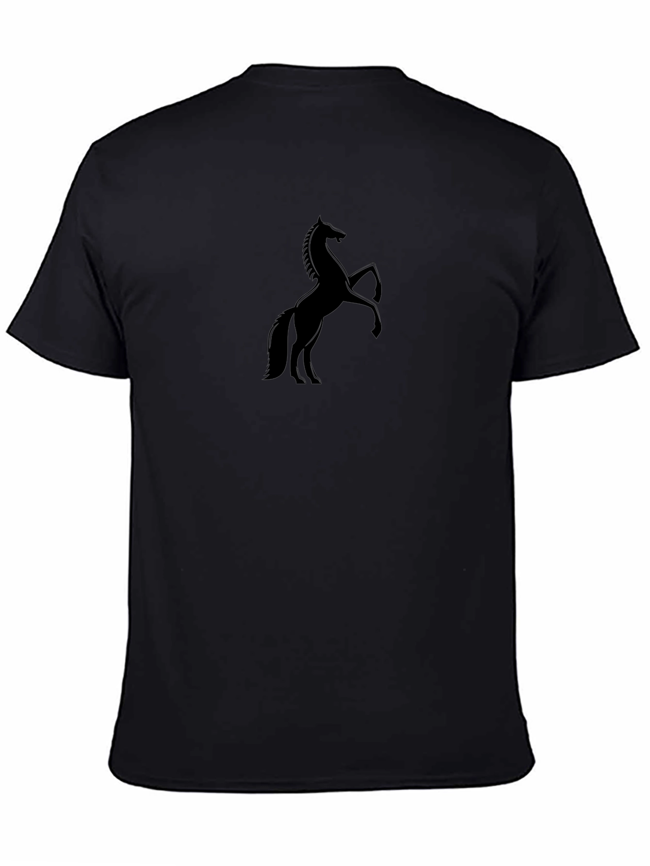 Mens Black Horse Graphic T-Shirt