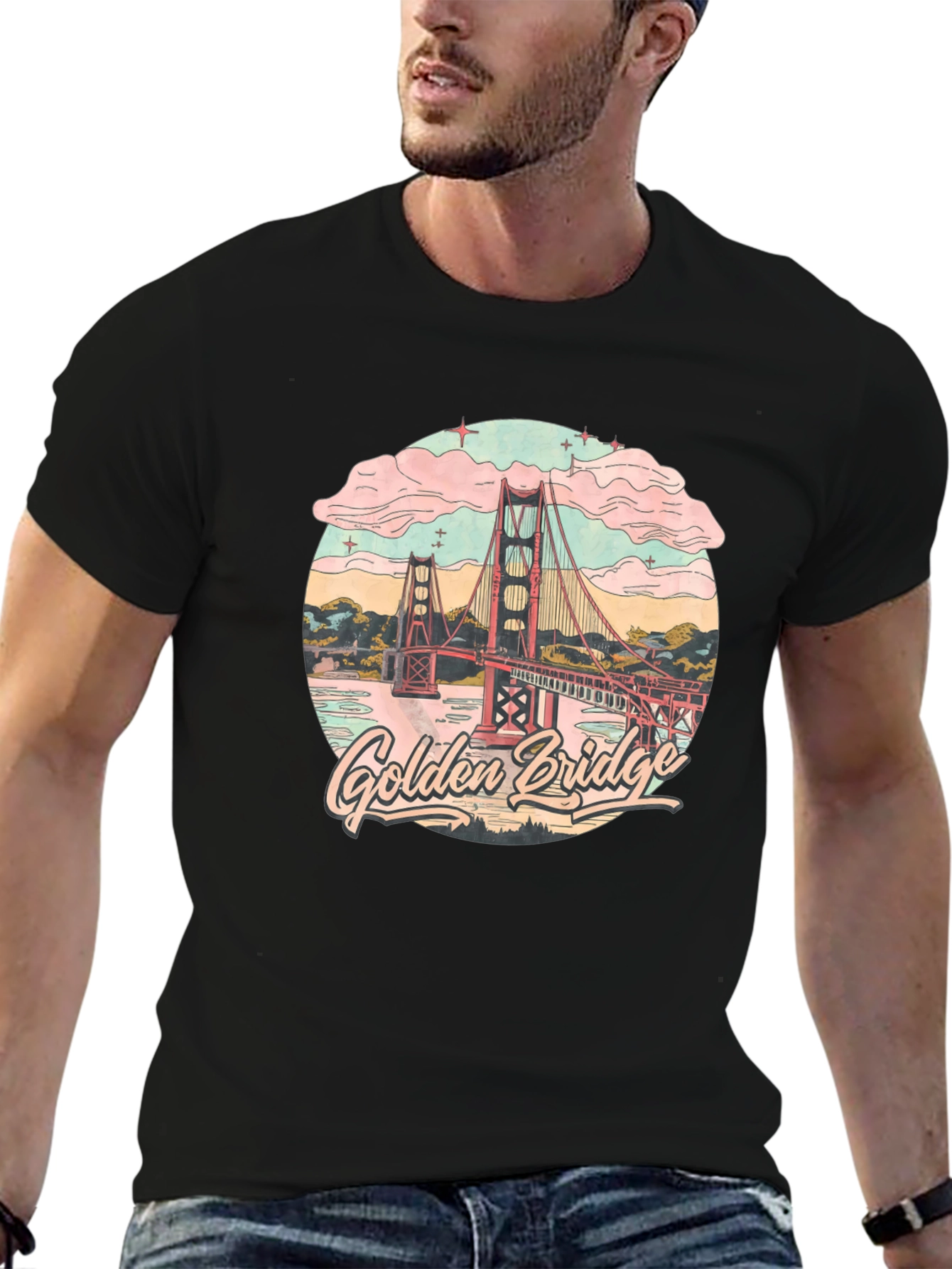 Golden Gate Bridge Graphic Tee - Retro Style