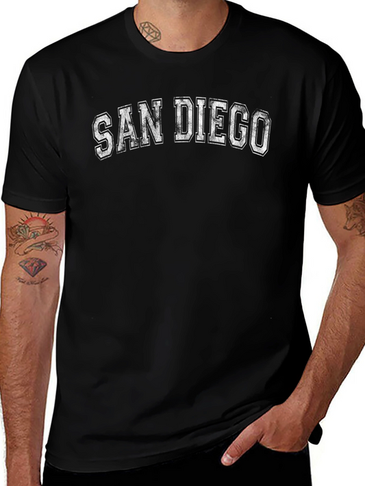 San Diego Graphic Tee - Vintage Style Black T-Shirt