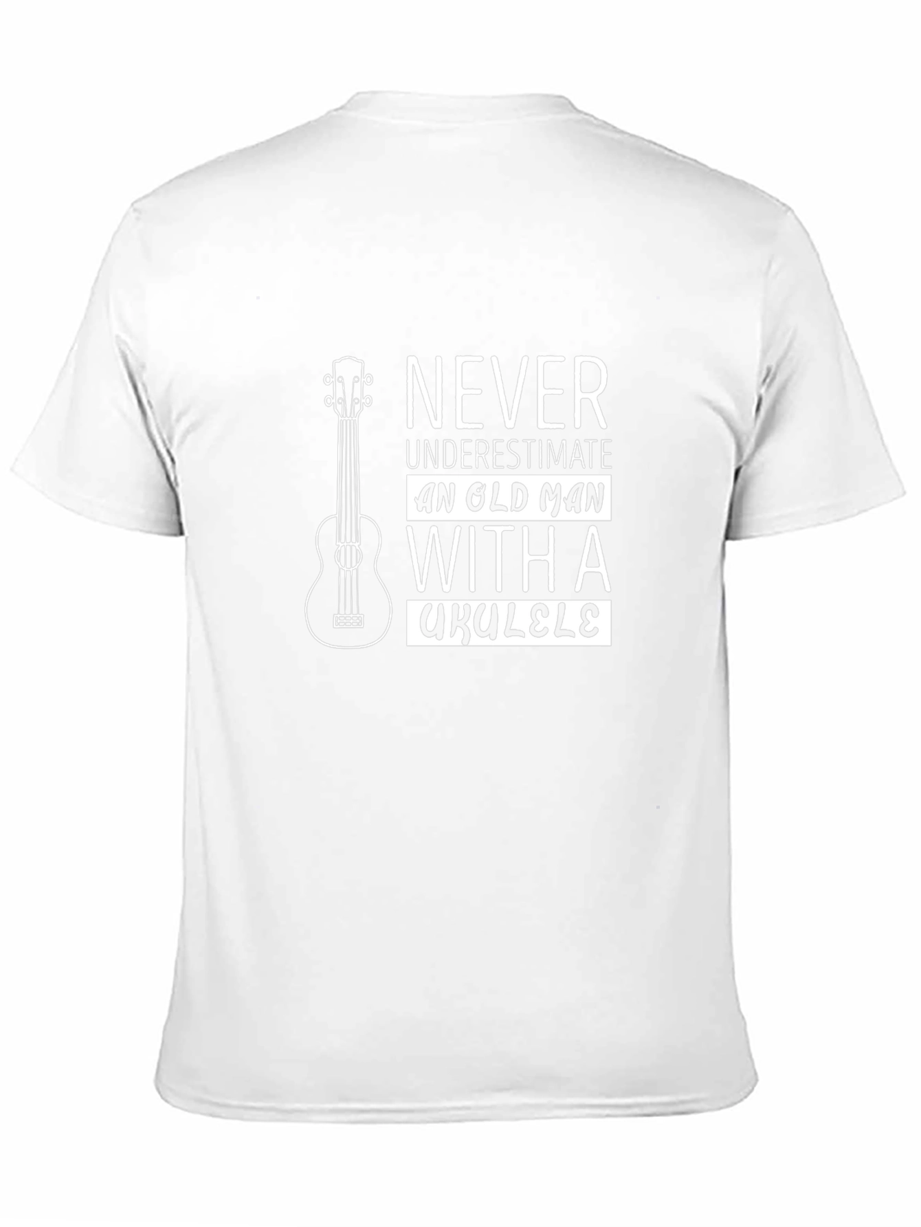 Old Man Ukulele Graphic T-Shirt