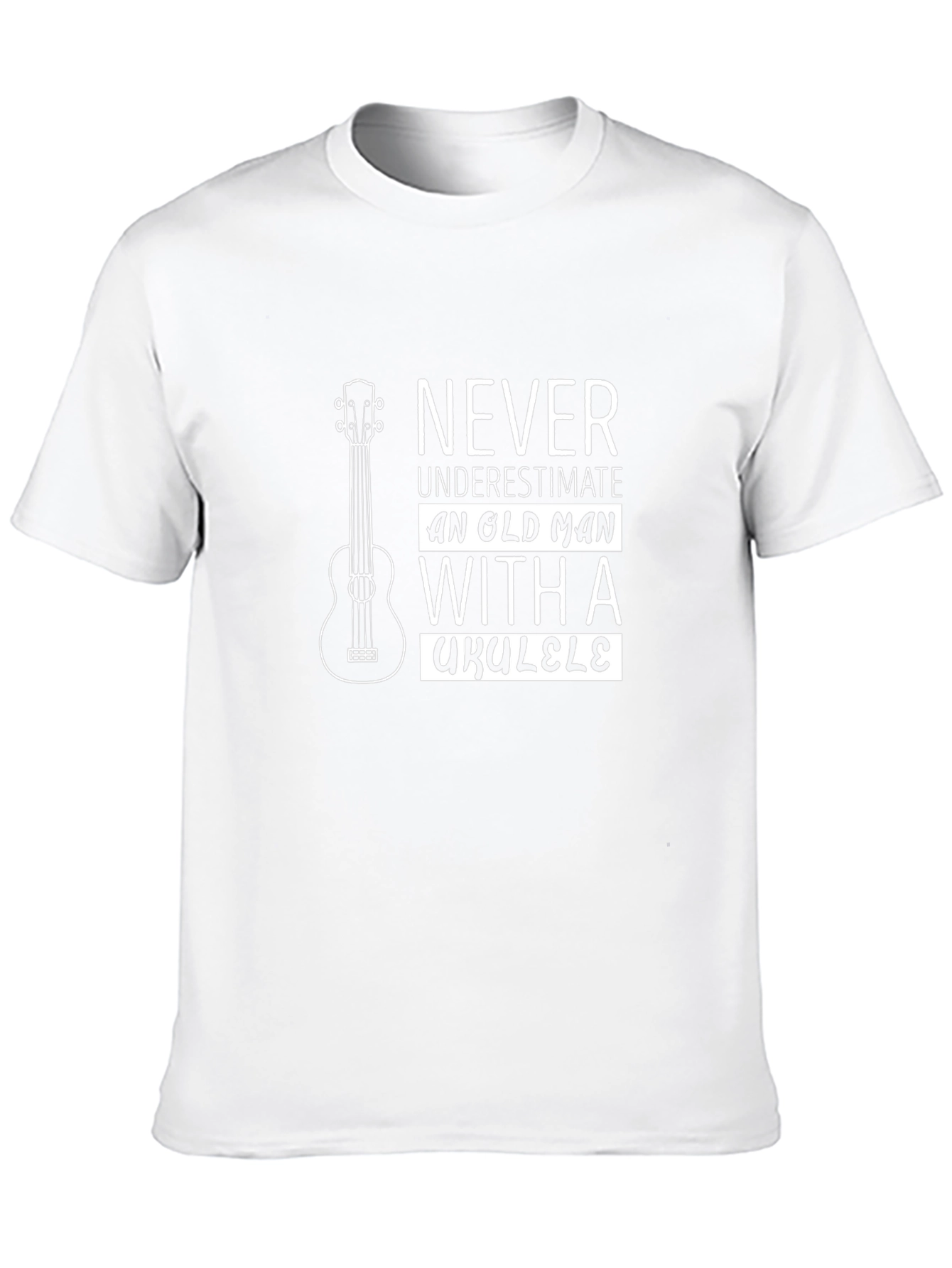 Old Man Ukulele Graphic T-Shirt