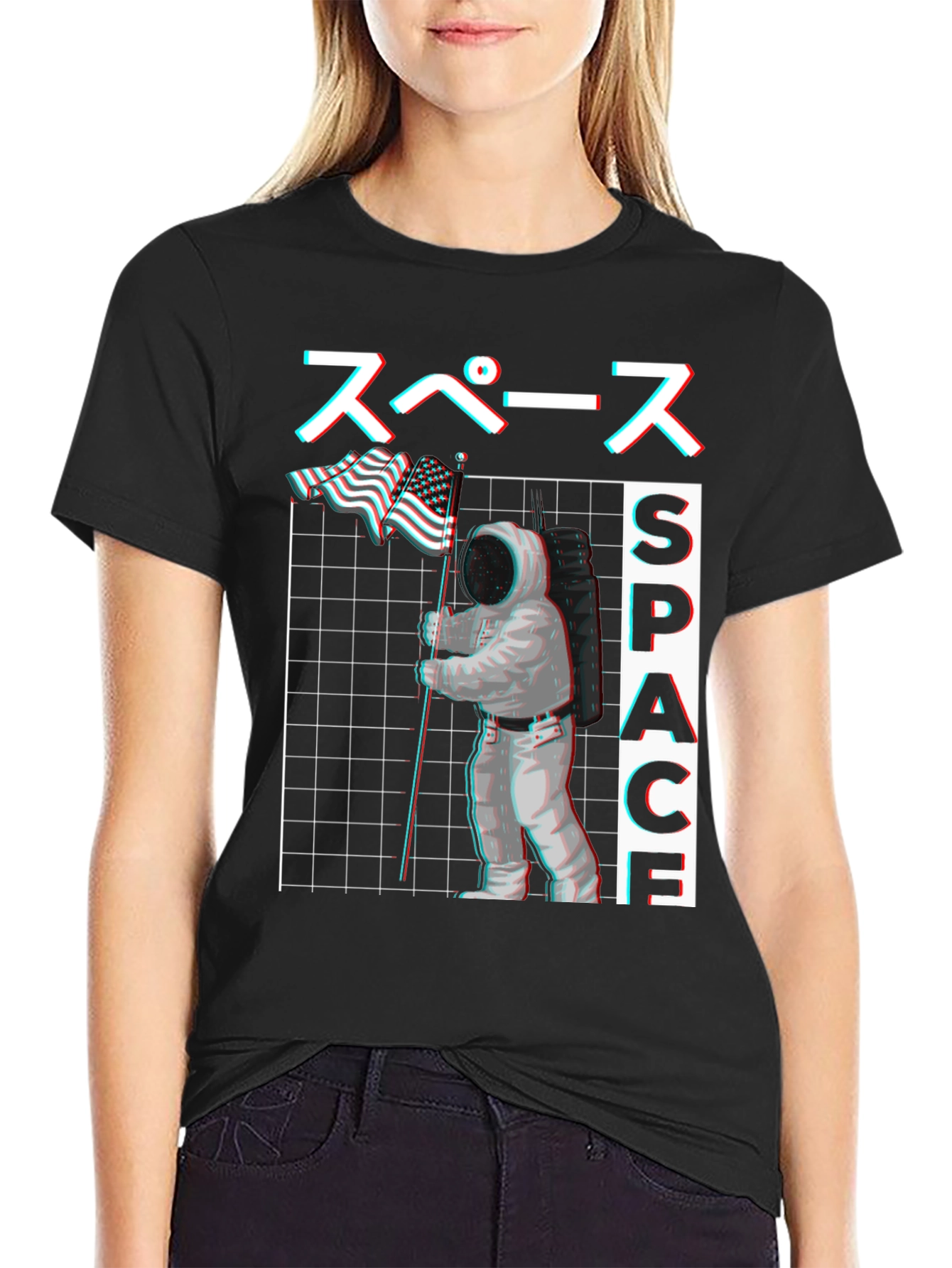 Space Astronaut Graphic Tee - Black