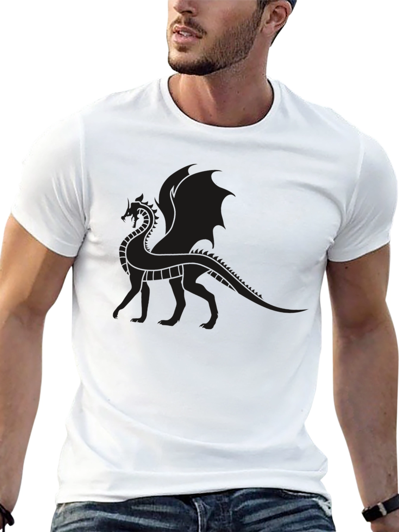 Mens Black Dragon Graphic T-Shirt