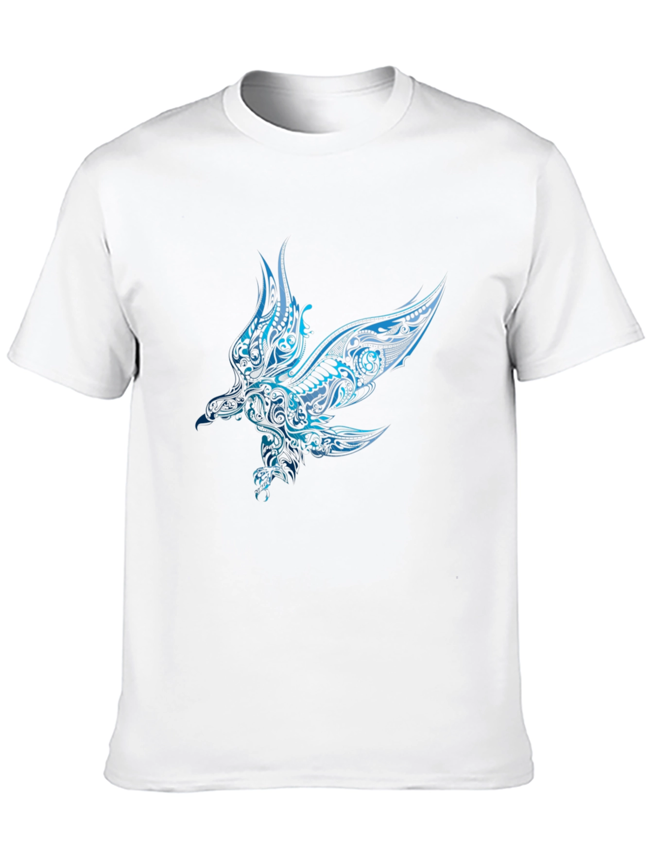 Mens Black T-shirt with Blue Eagle Design