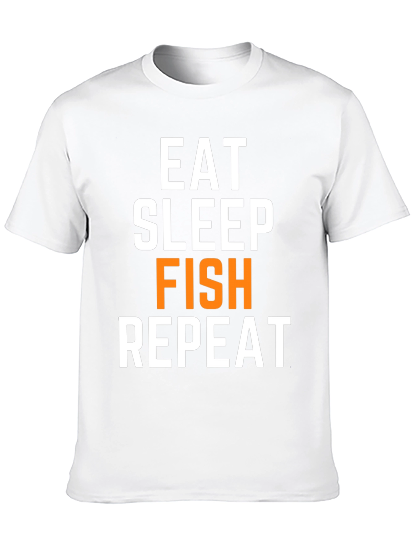 Eat Sleep Fish Repeat Black Graphic T-Shirt