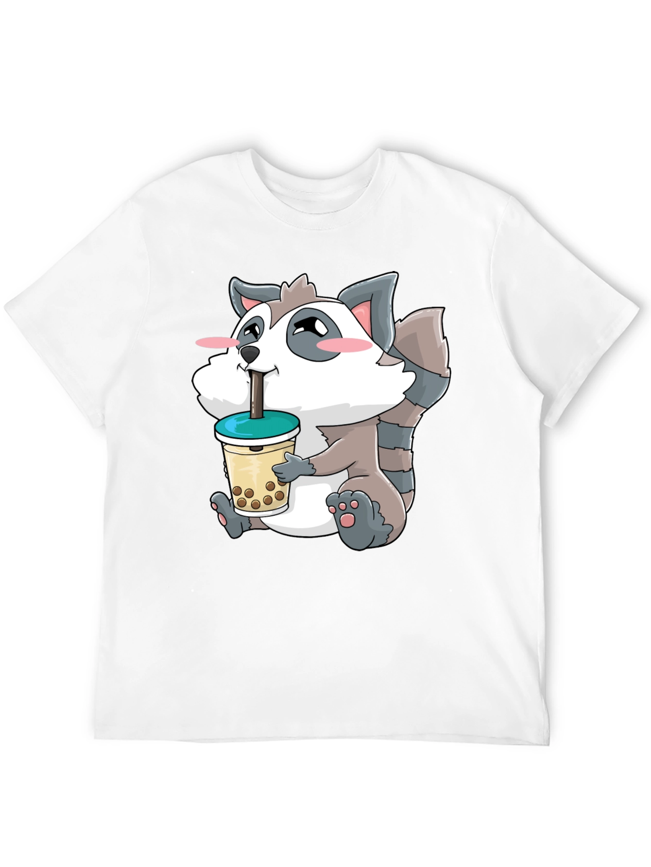 Cute Raccoon Bubble Tea Graphic T-Shirt