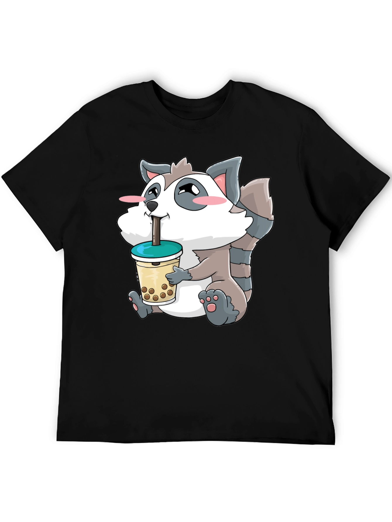 Cute Raccoon Bubble Tea Graphic T-Shirt