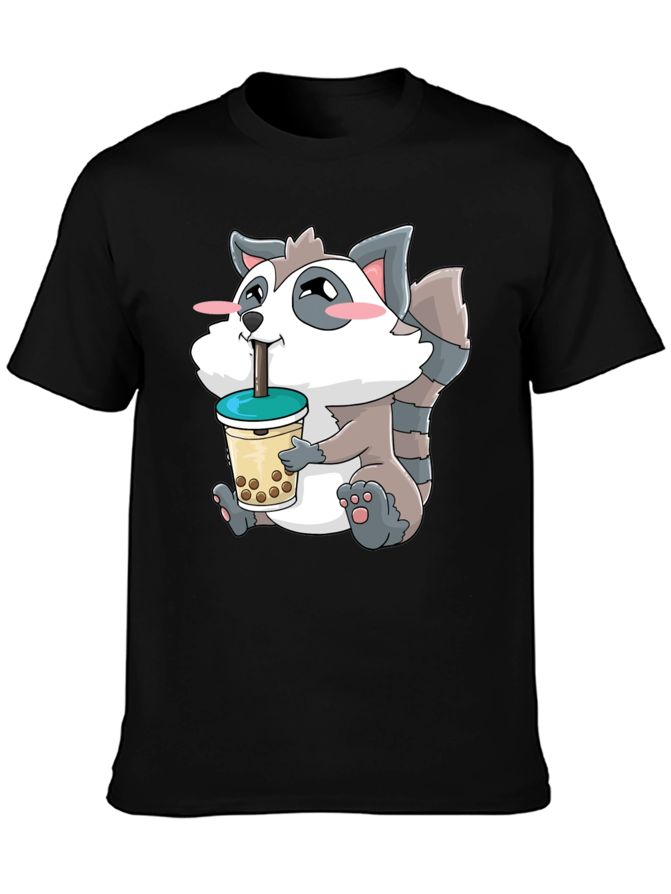 Cute Raccoon Bubble Tea Graphic T-Shirt
