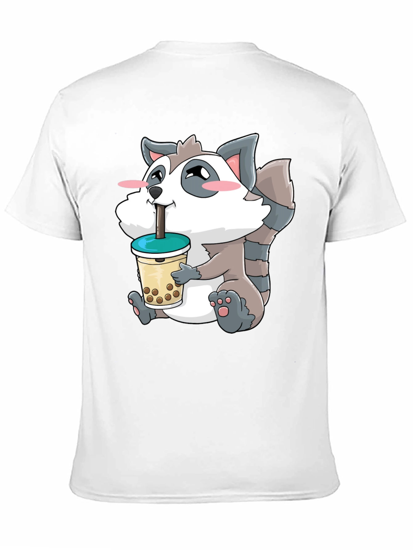 Cute Raccoon Bubble Tea Graphic T-Shirt