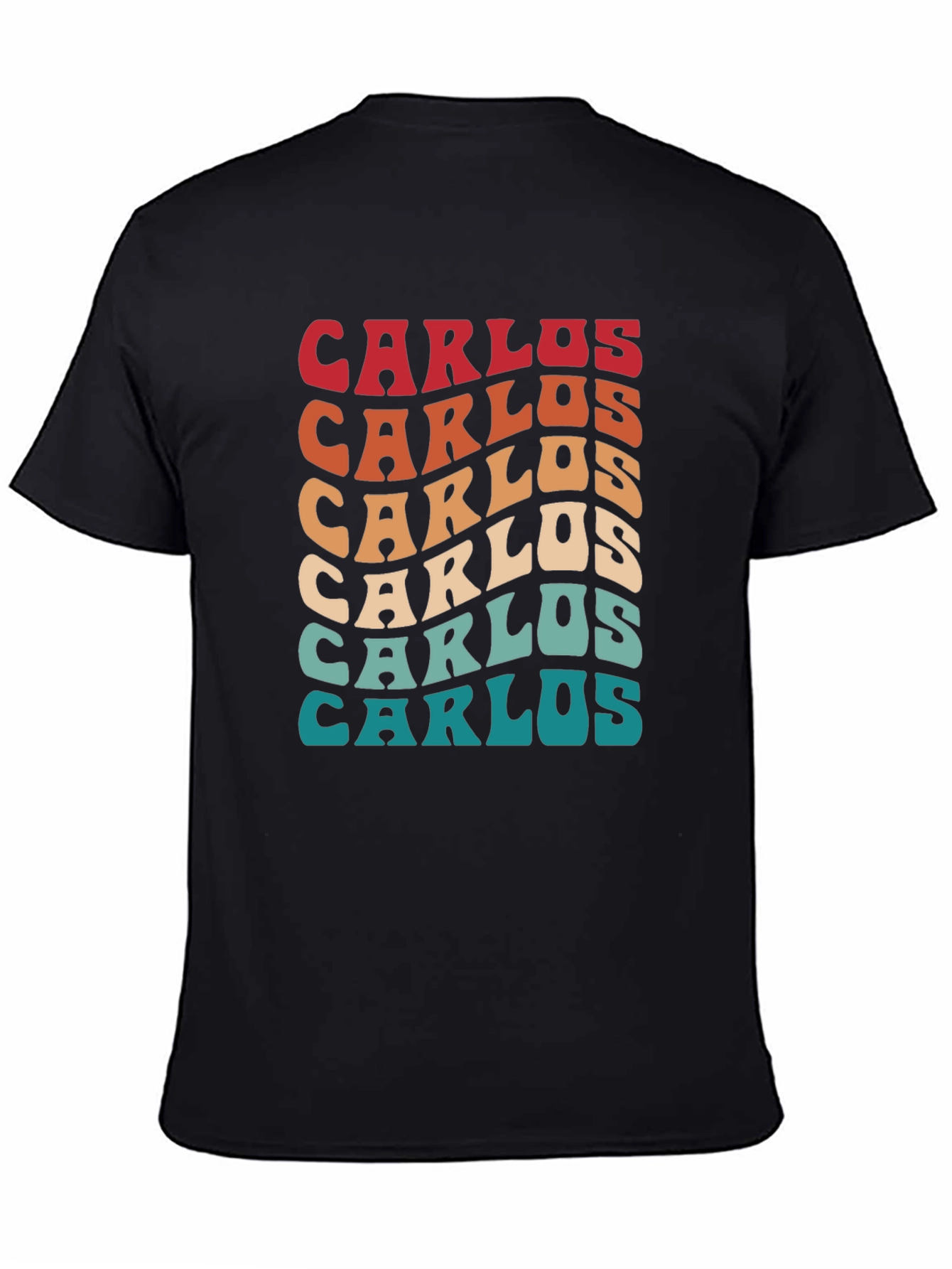 Carlos Retro Wavy Text T-Shirt