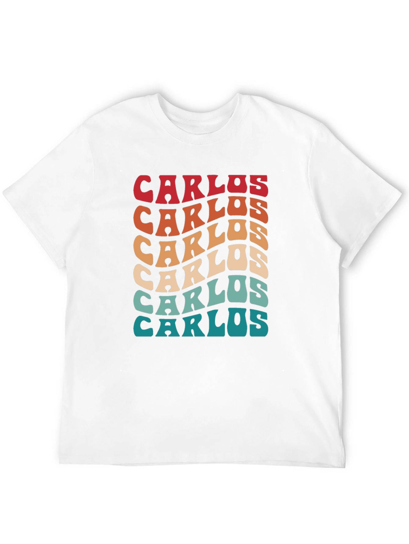 Carlos Retro Wavy Text T-Shirt