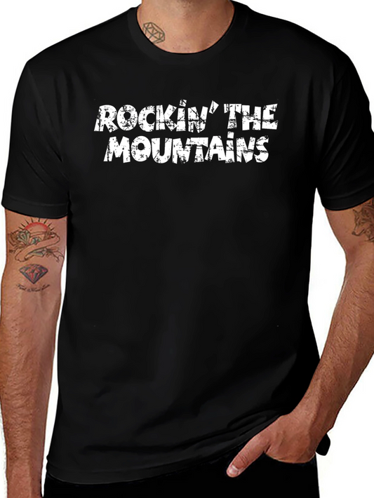 Rockin The Mountains Black Graphic Tee