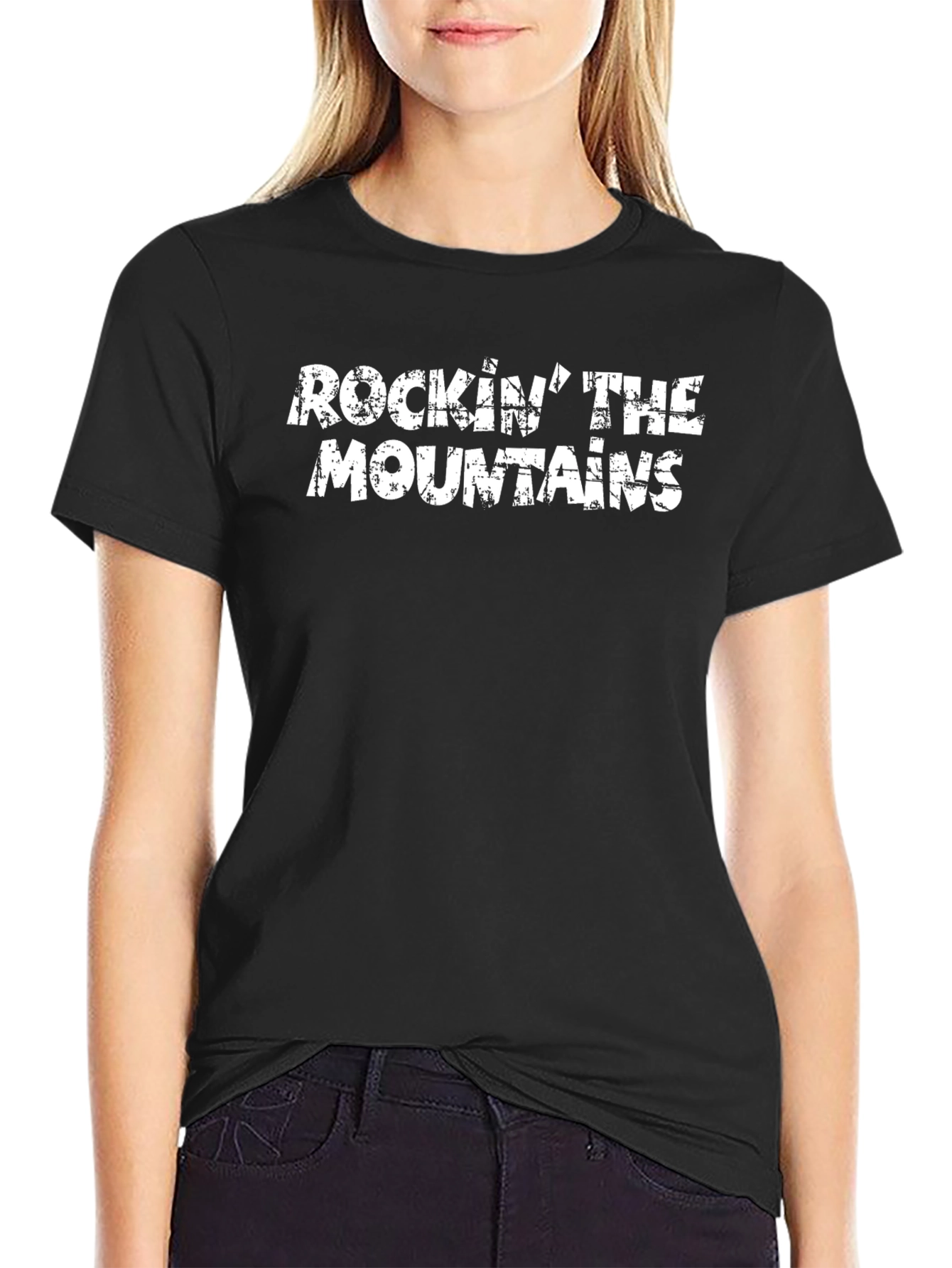 Rockin The Mountains Black Graphic Tee