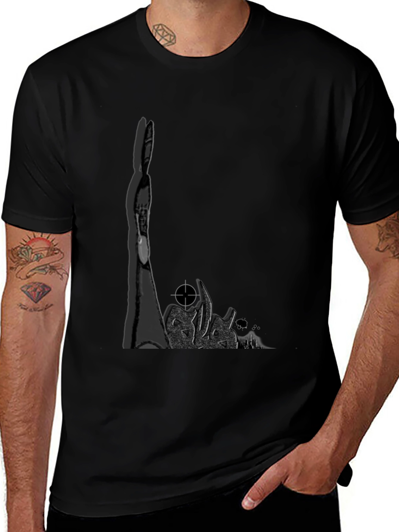 Edgy Graphic Tee - Dark Rabbit Target T-Shirt