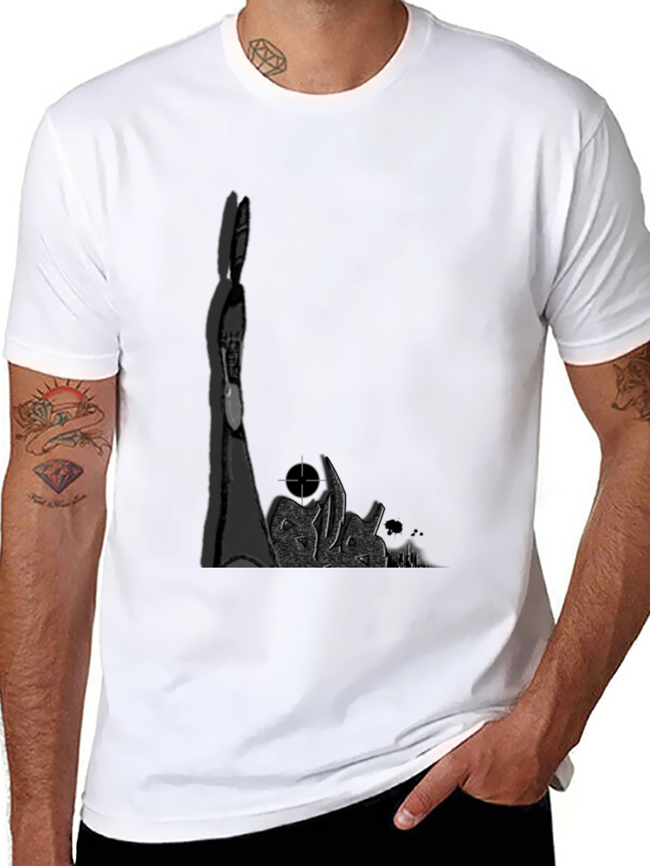 Edgy Graphic Tee - Dark Rabbit Target T-Shirt