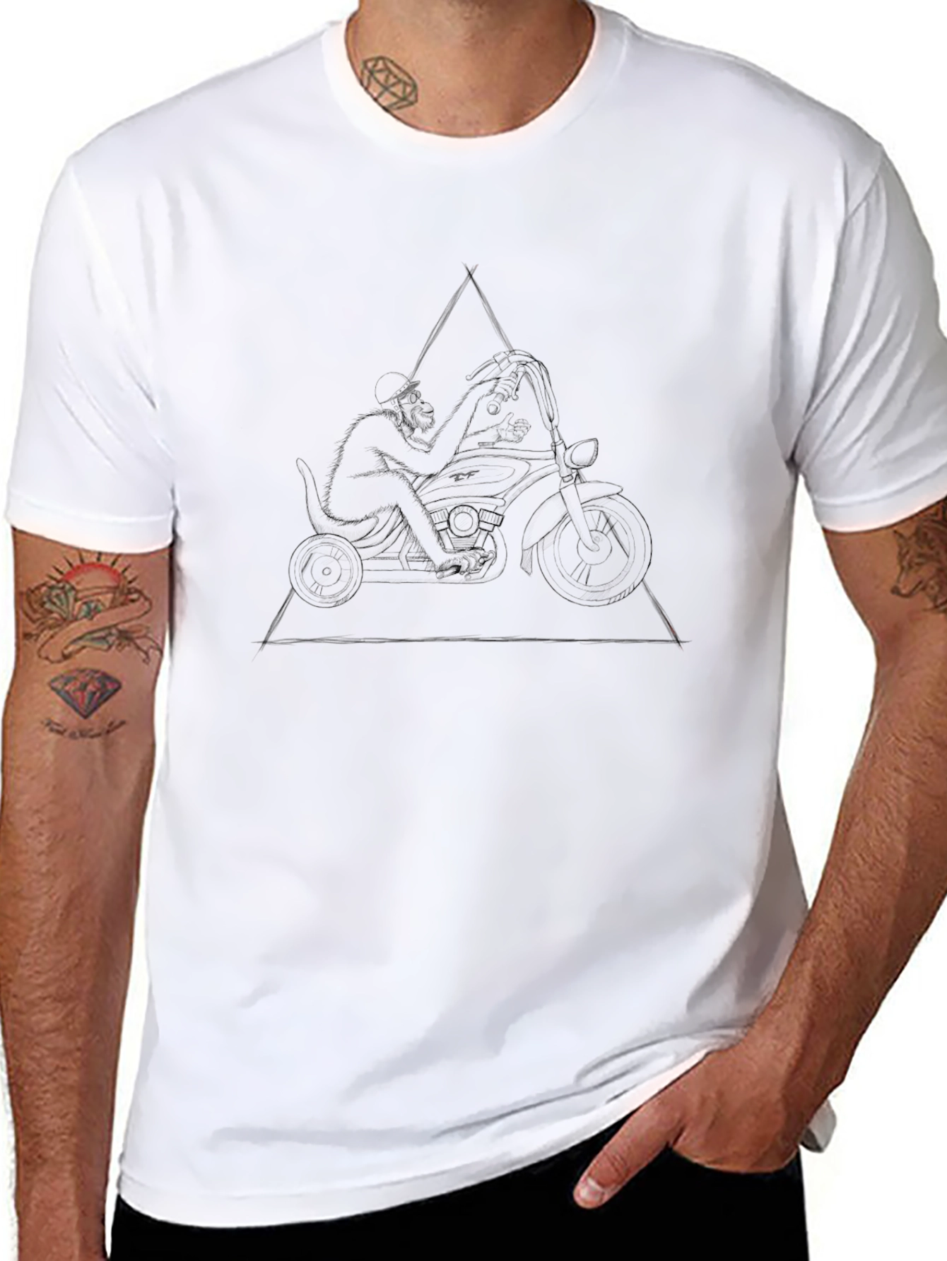 Cool Graphic Tee: Monkey Rider T-Shirt