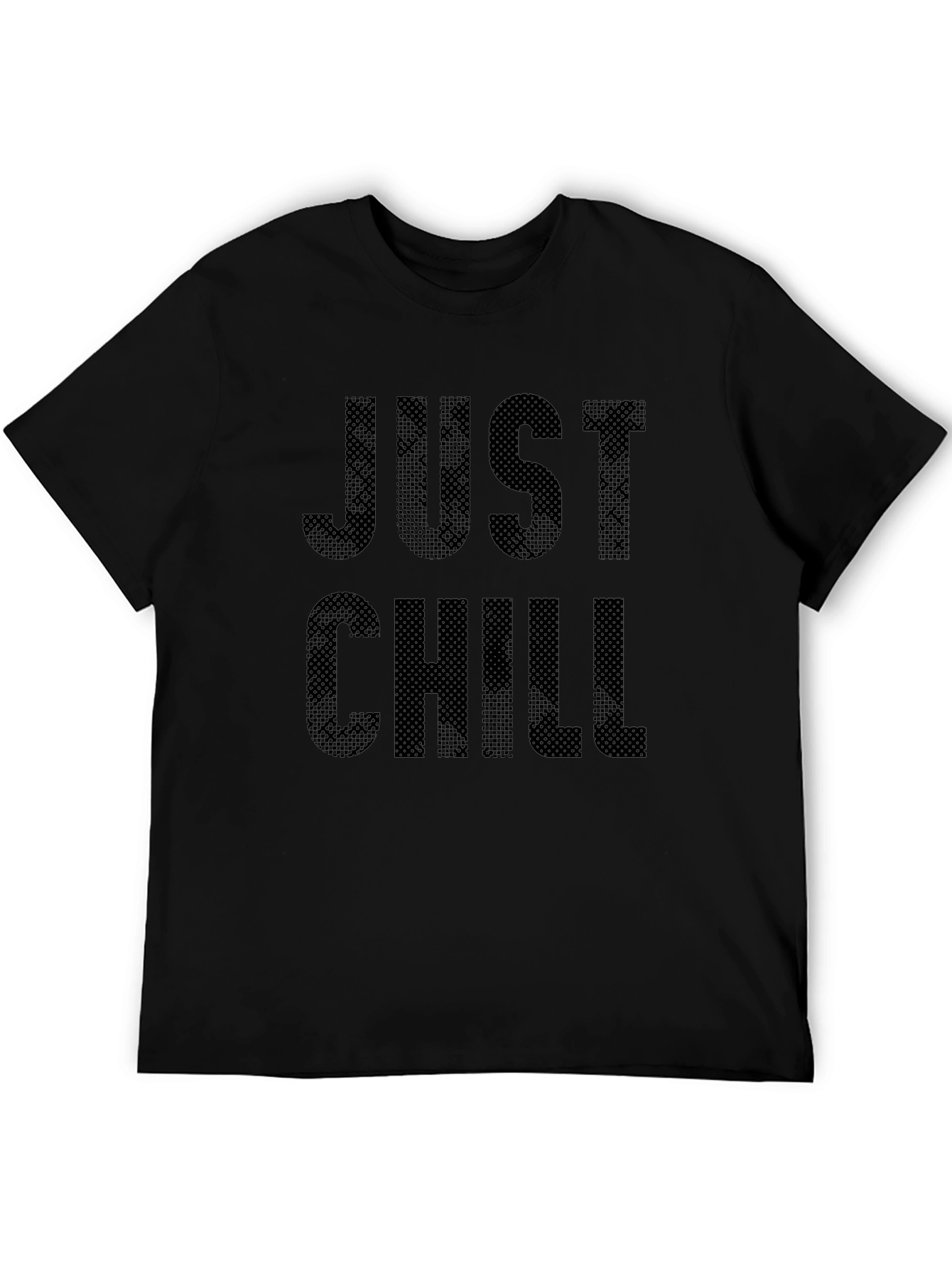 Just Chill Black Graphic T-Shirt Casual Wear