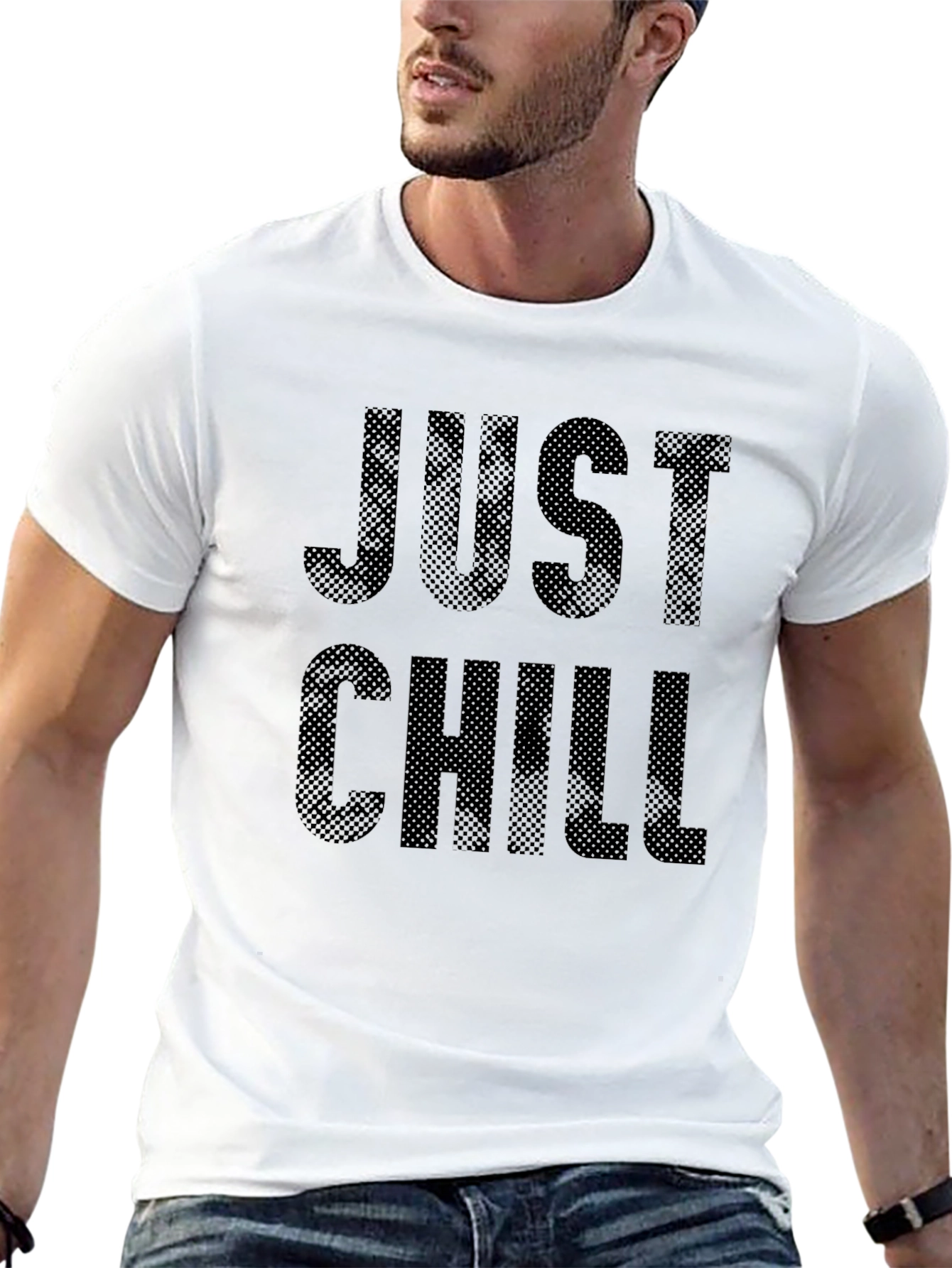 Just Chill Black Graphic T-Shirt Casual Wear