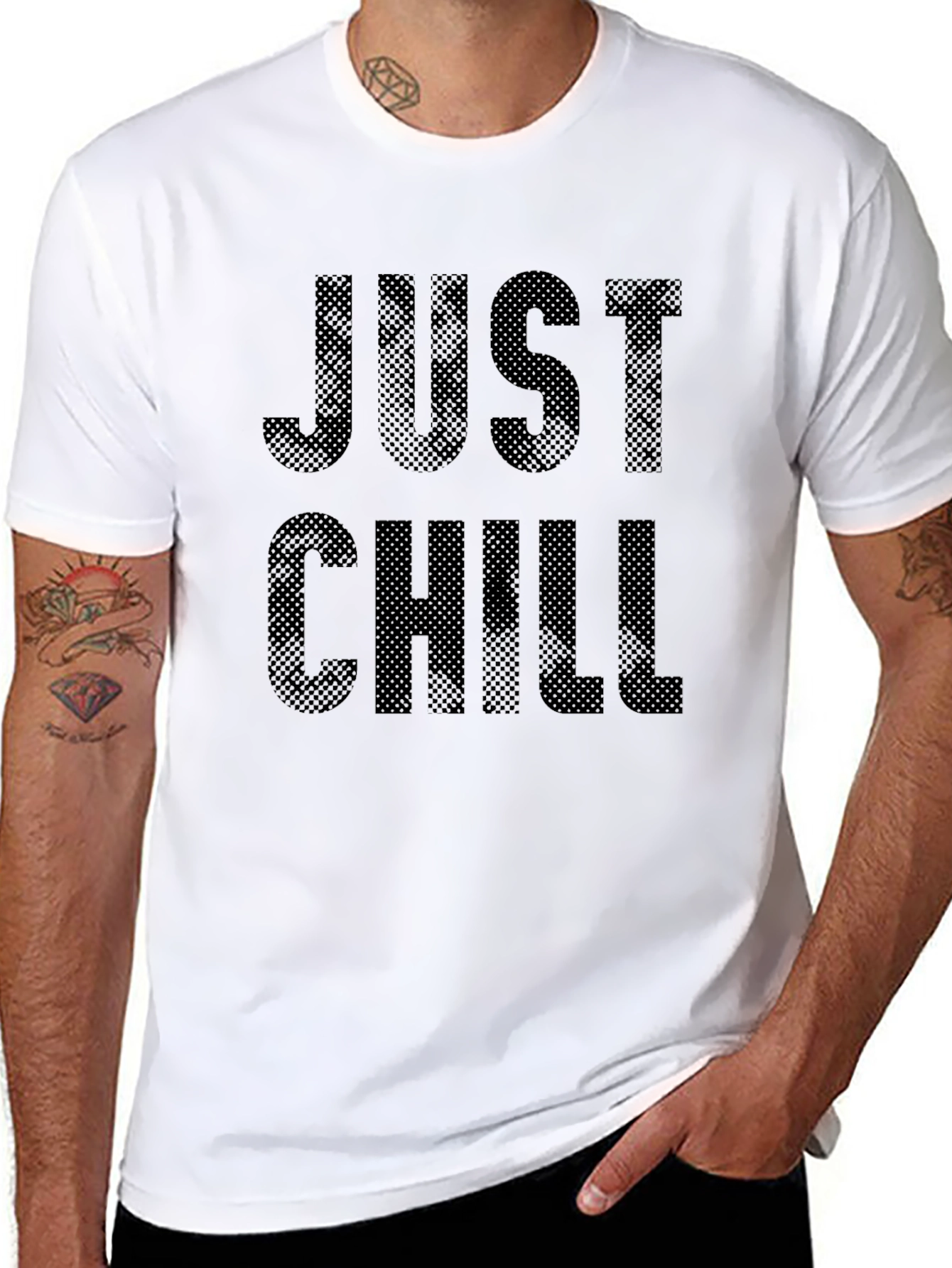 Just Chill Black Graphic T-Shirt Casual Wear
