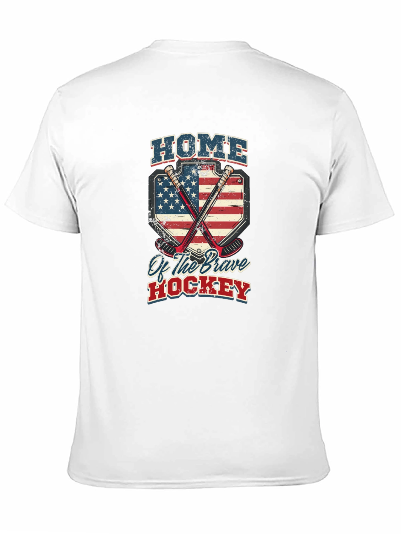 Home of Brave Hockey USA Flag T-Shirt