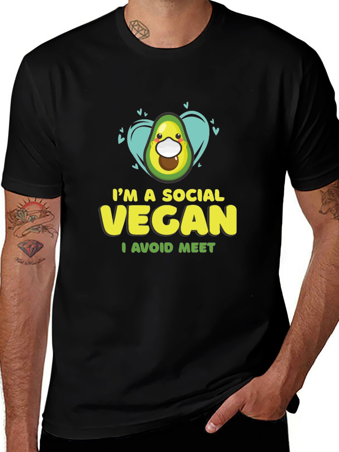 Social Vegan T-Shirt - Avocado Humor Tee