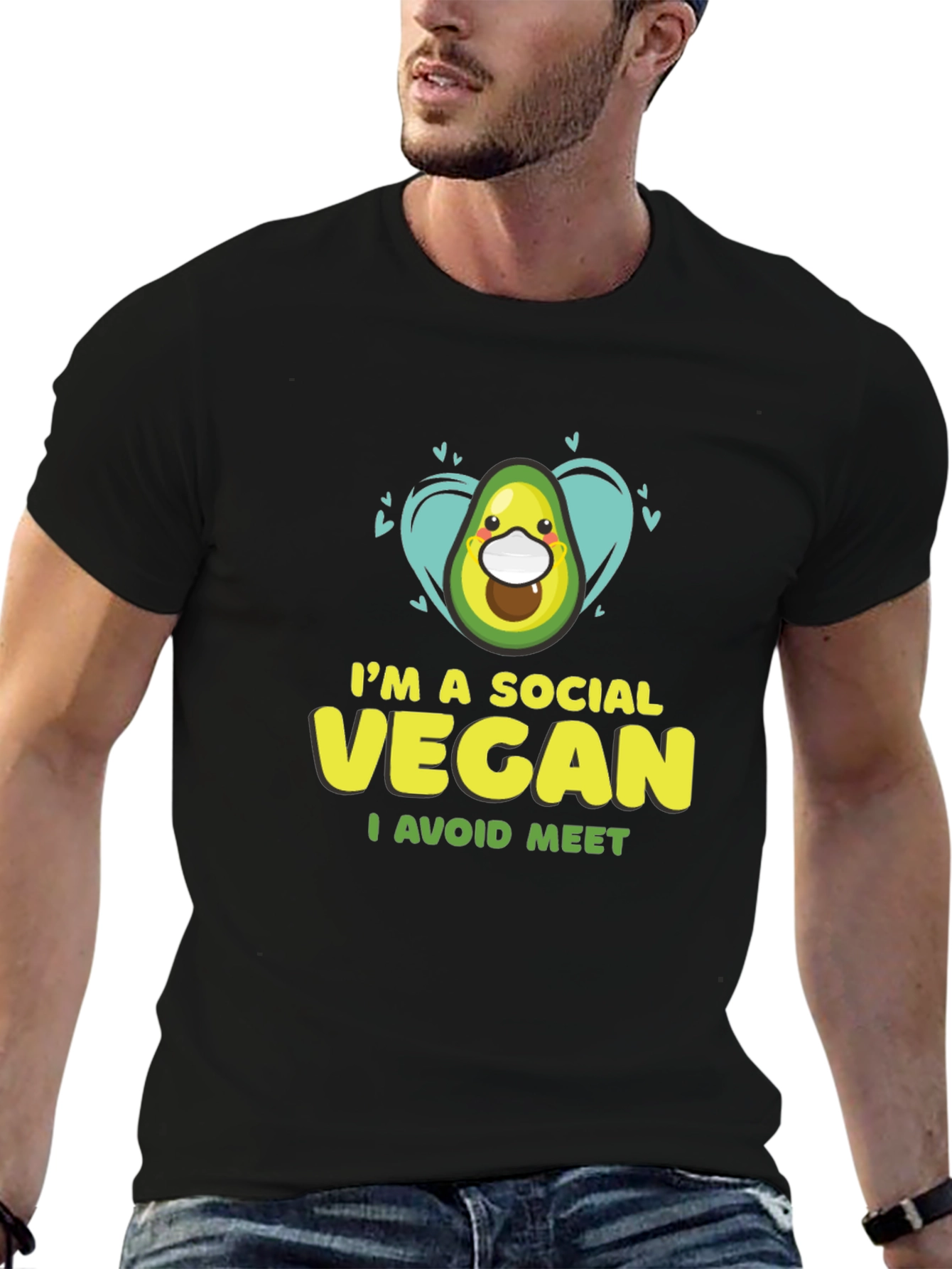 Social Vegan T-Shirt - Avocado Humor Tee