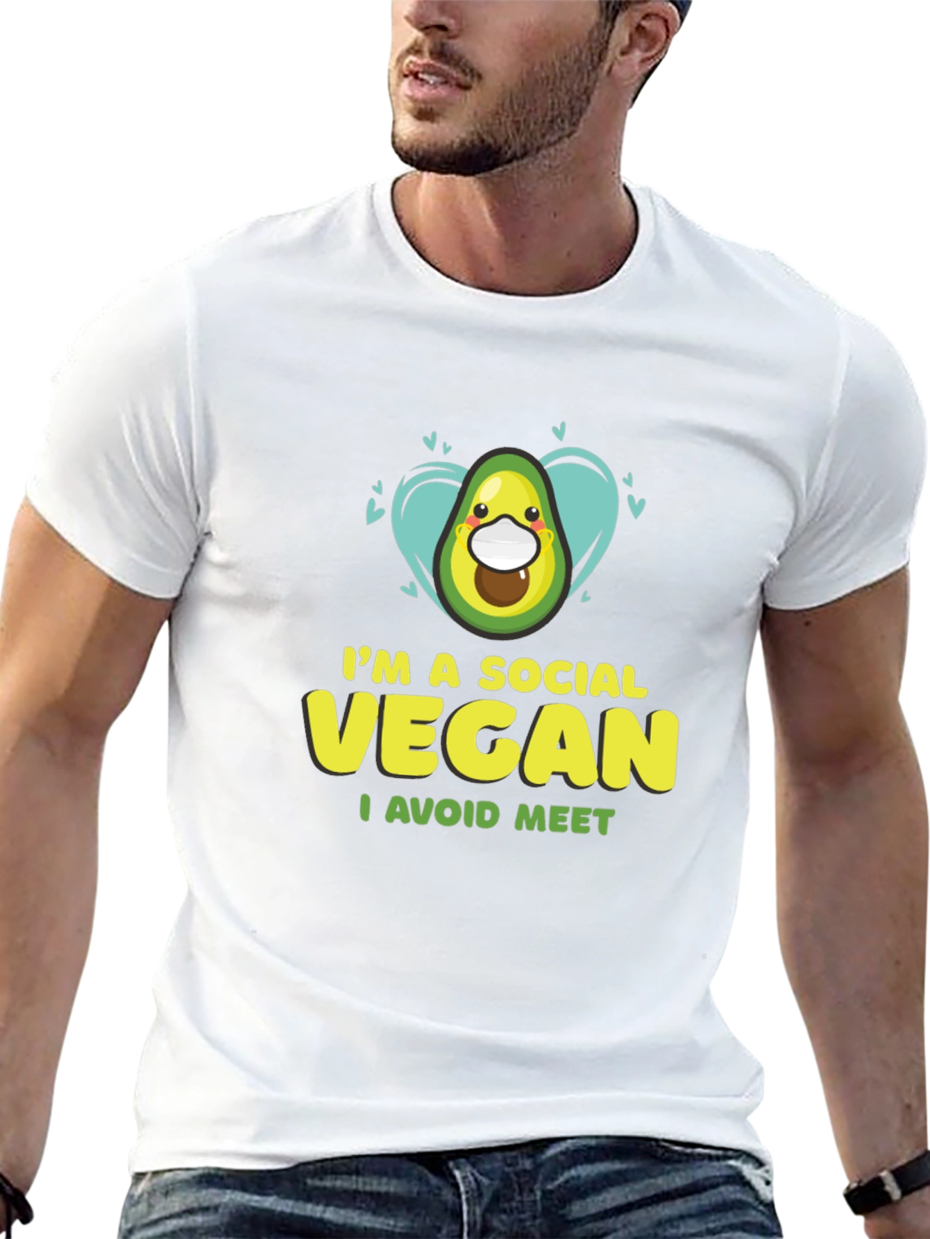 Social Vegan T-Shirt - Avocado Humor Tee