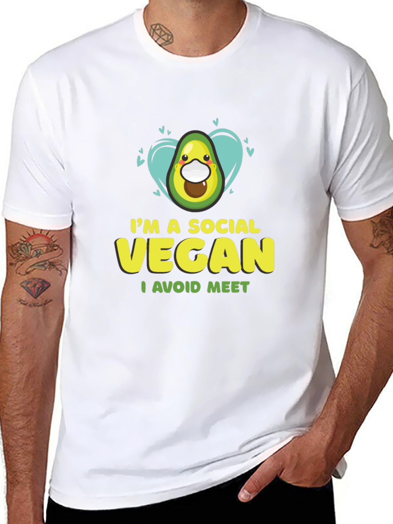 Social Vegan T-Shirt - Avocado Humor Tee