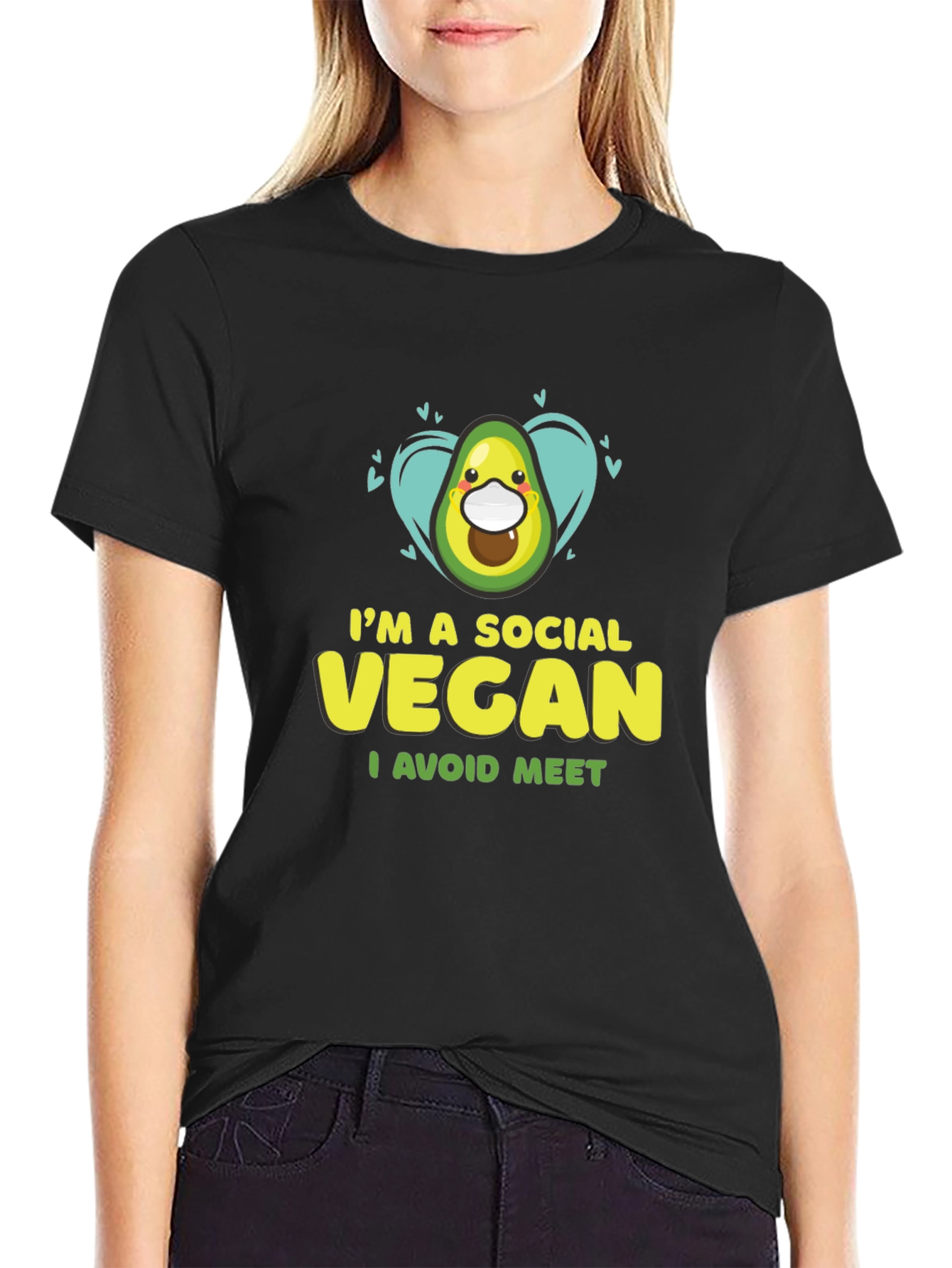Social Vegan T-Shirt - Avocado Humor Tee