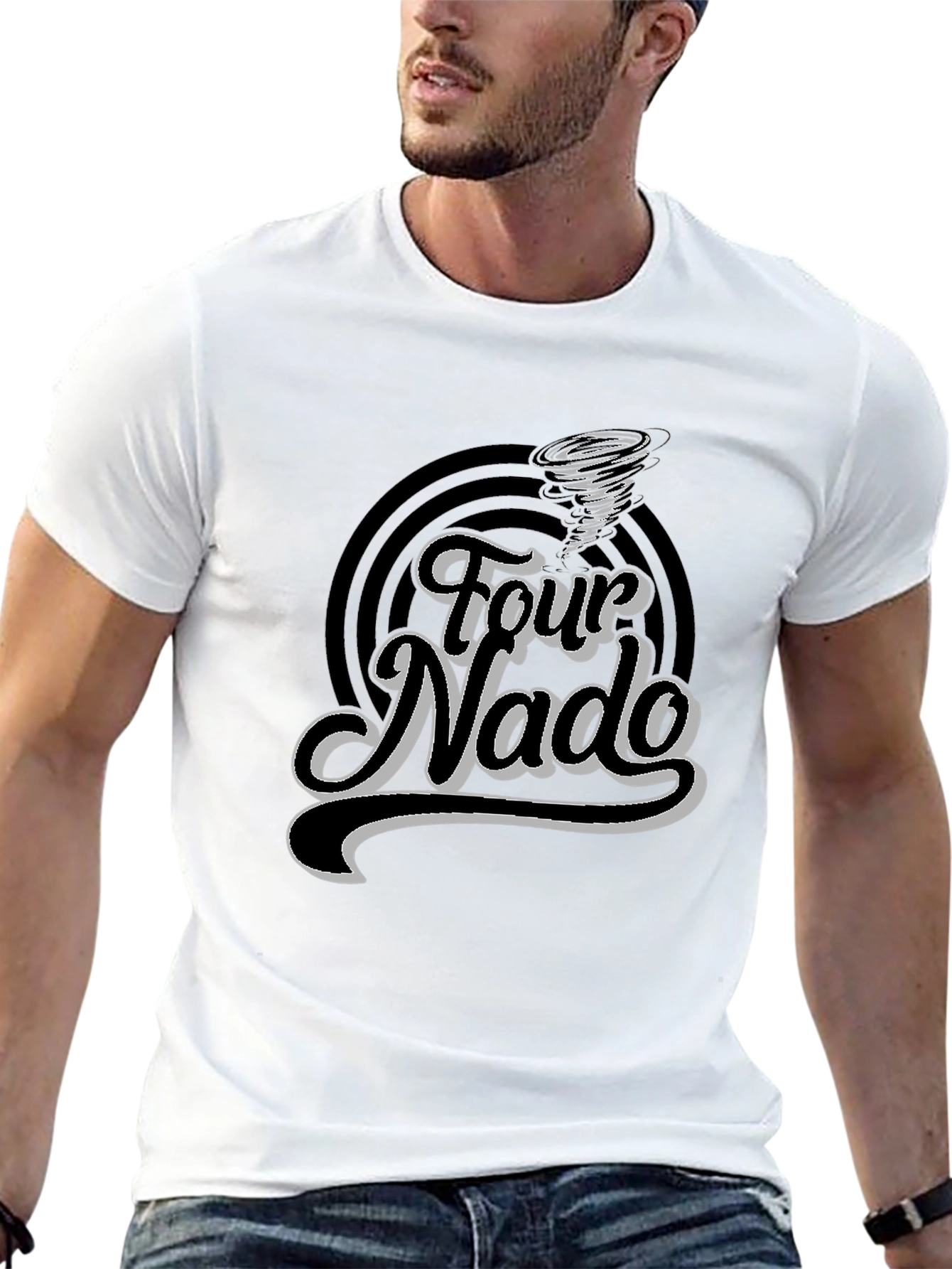 Four Nado Graphic Tee - Stylish Black T-Shirt