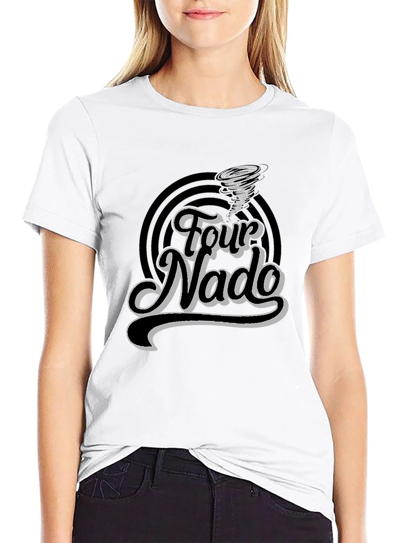 Four Nado Graphic Tee - Stylish Black T-Shirt