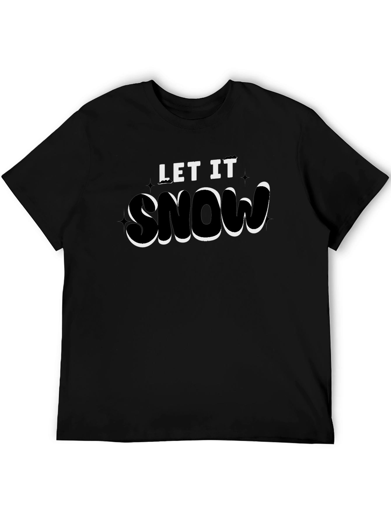 Let It Snow Graphic Tee - Black Cotton Blend