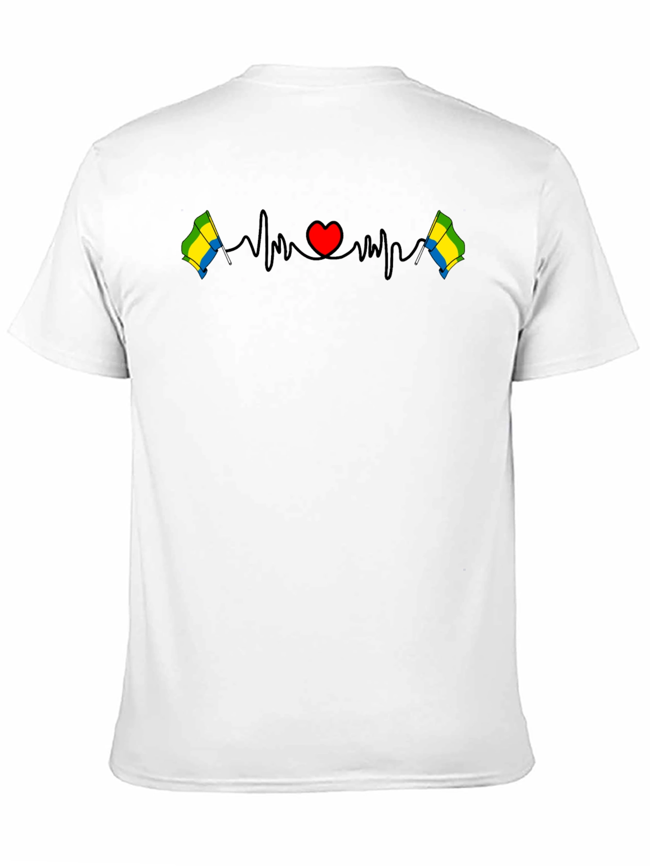 Gabon Flag Heartbeat T-Shirt