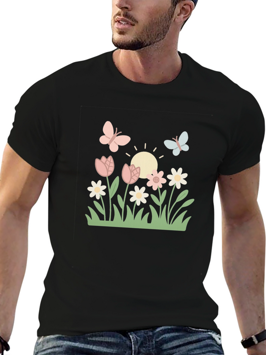 Floral Garden Graphic T-Shirt Cute Summer Tee
