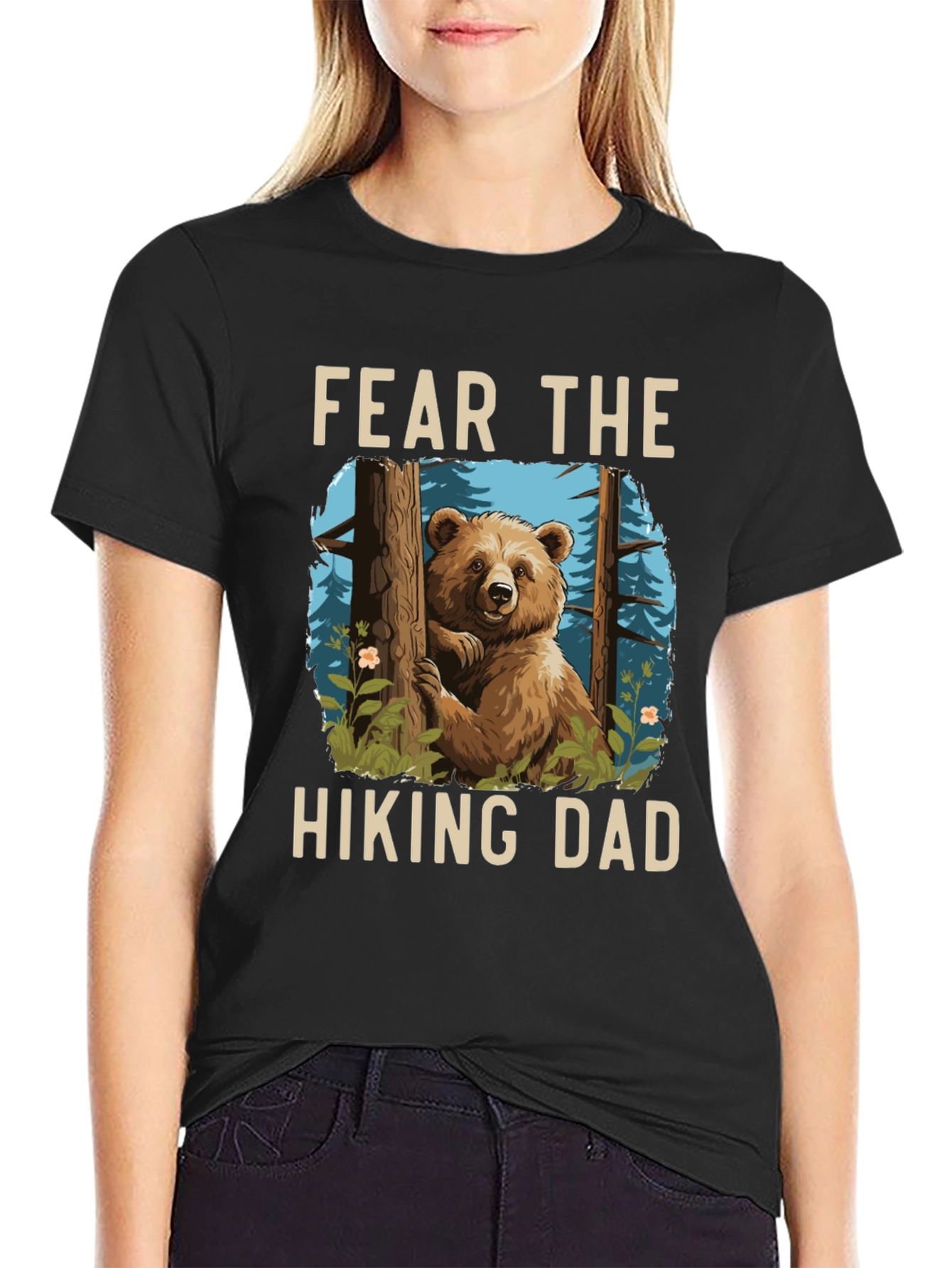 Fear The Hiking Dad T-Shirt - Bear Graphic Tee