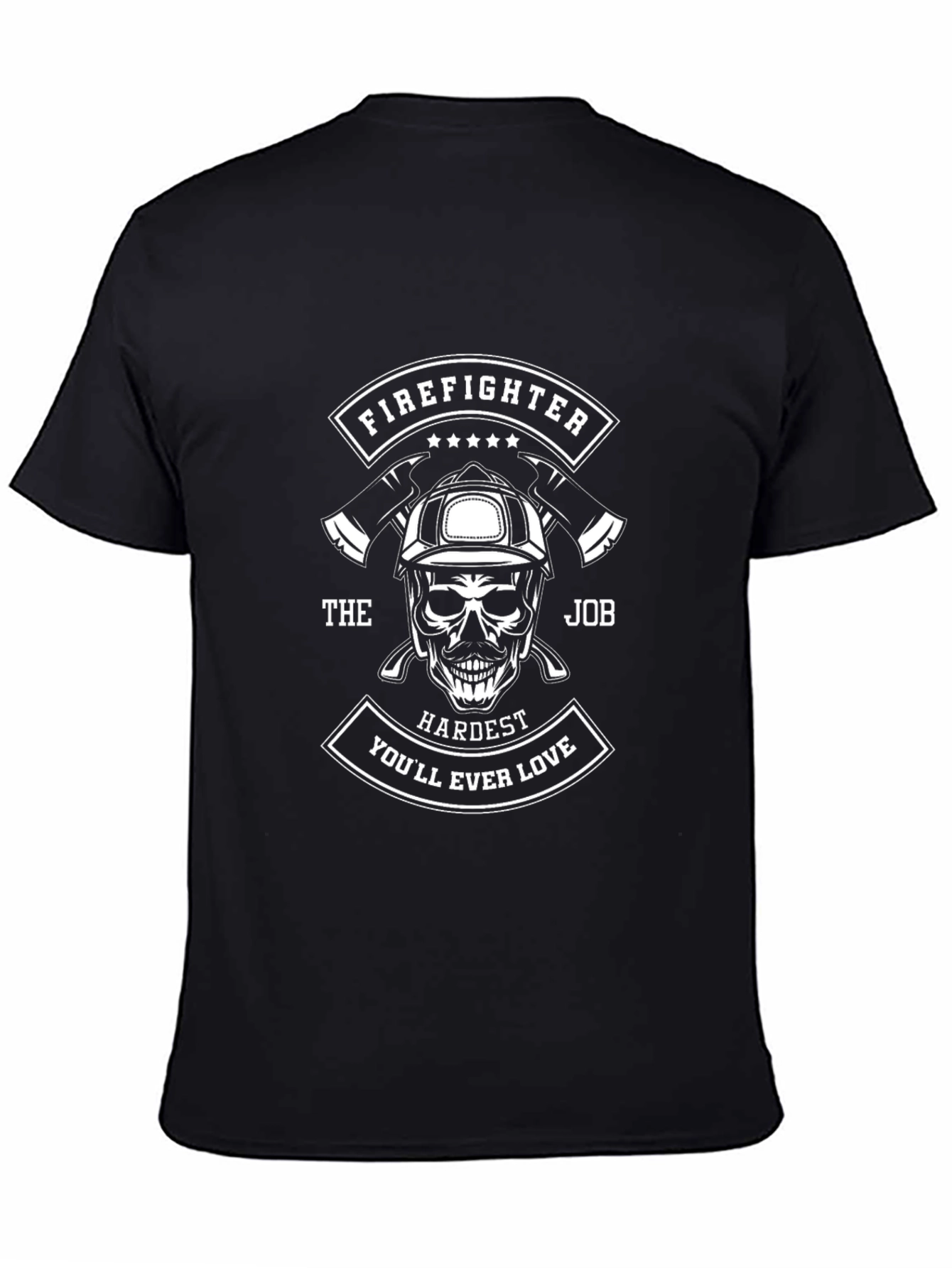 Firefighter Skull Graphic Tee - Hardest Job Ever!