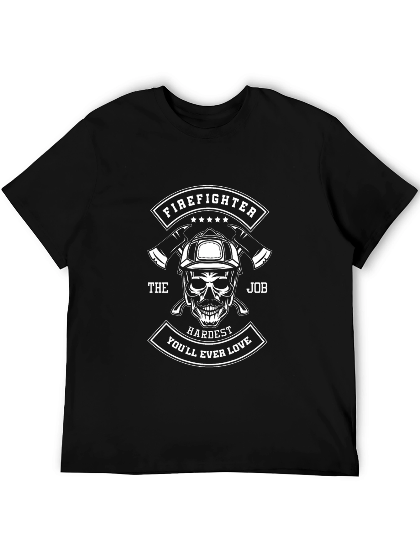 Firefighter Skull Graphic Tee - Hardest Job Ever!