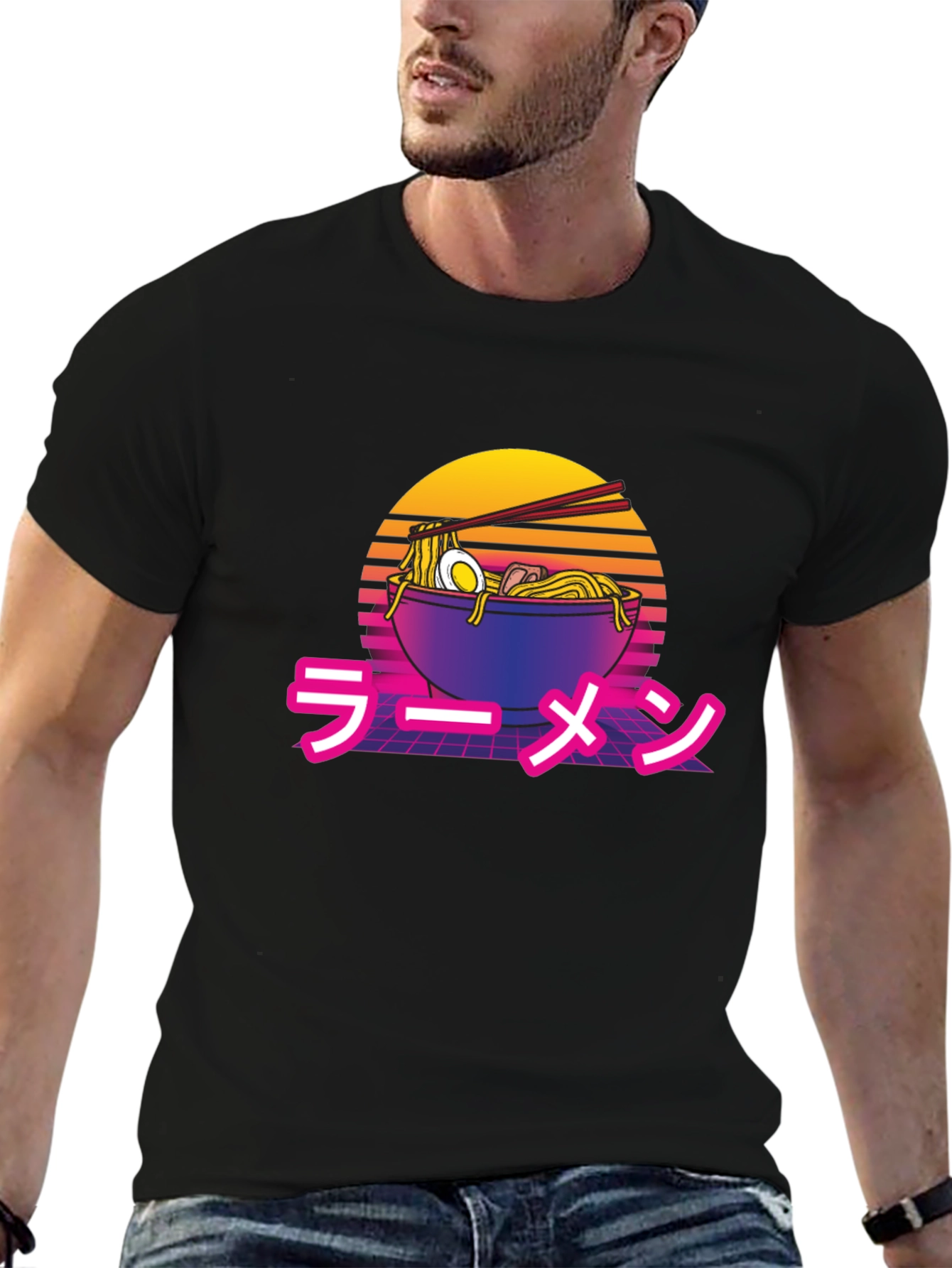 Retro Ramen T-Shirt - Synthwave Noodles Tee