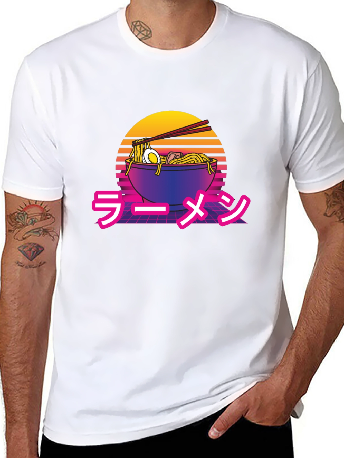 Retro Ramen T-Shirt - Synthwave Noodles Tee