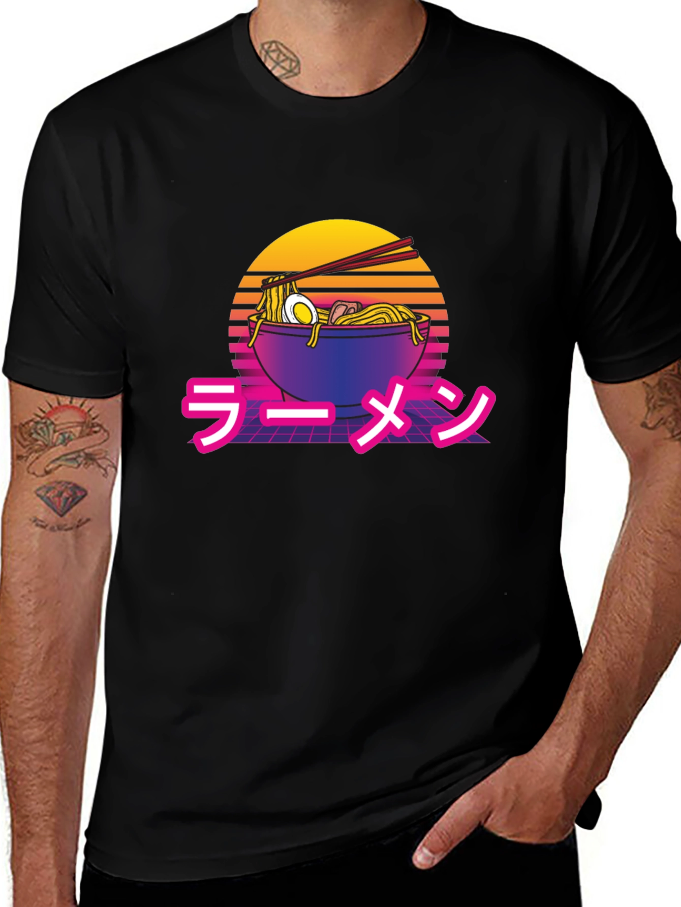 Retro Ramen T-Shirt - Synthwave Noodles Tee