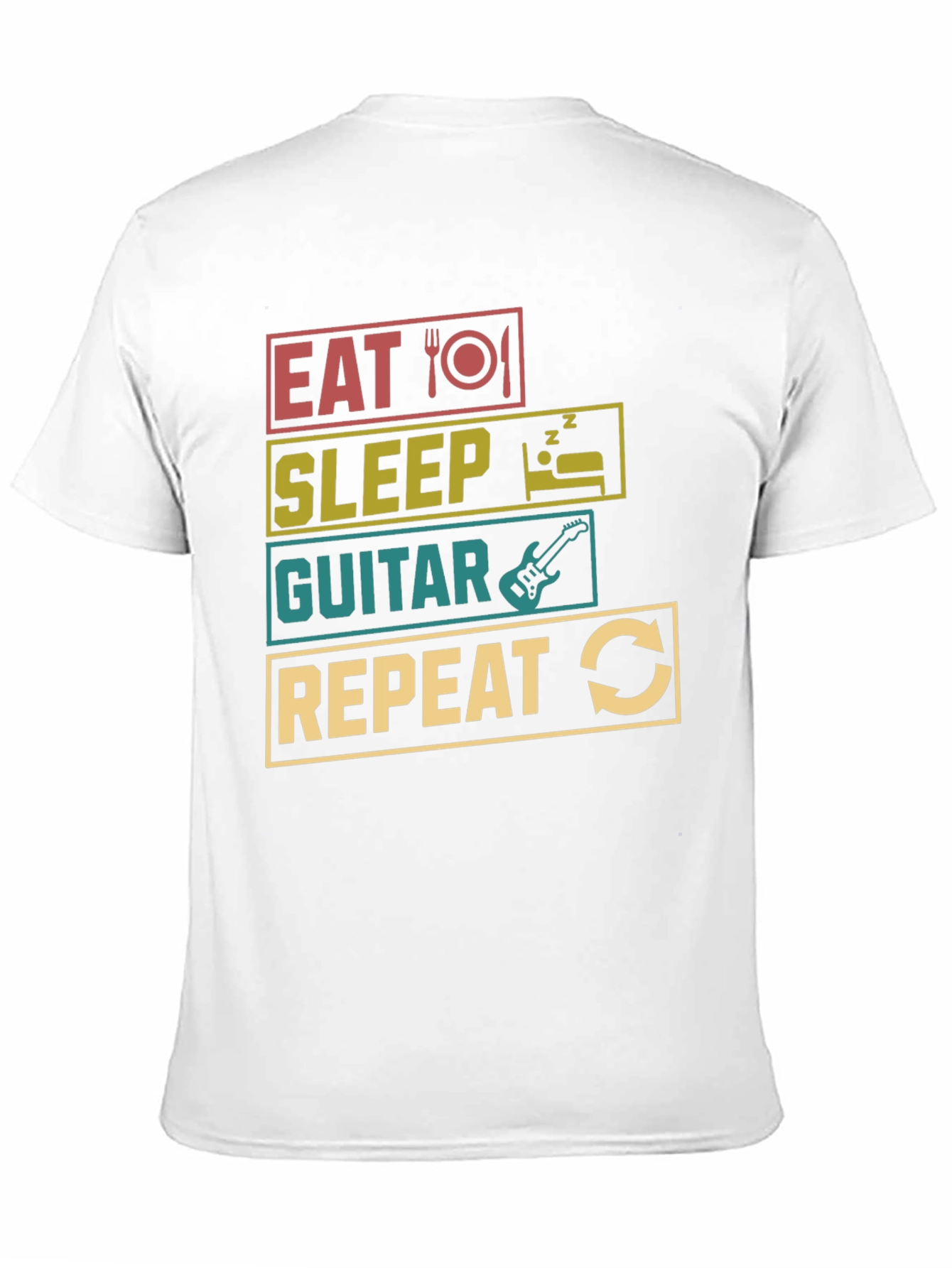 Eat Sleep Guitar Repeat T-Shirt Black Tee