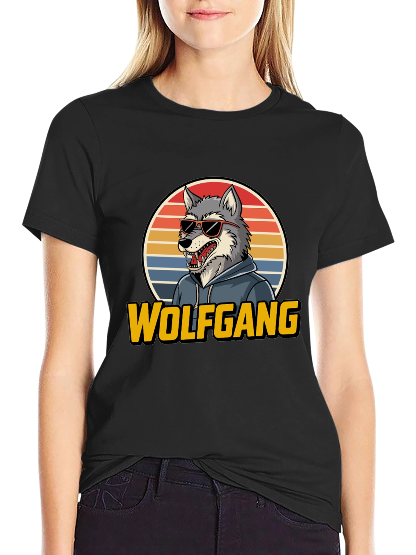 Wolfgang T-Shirt - Cool Wolf Design Retro Style Tee
