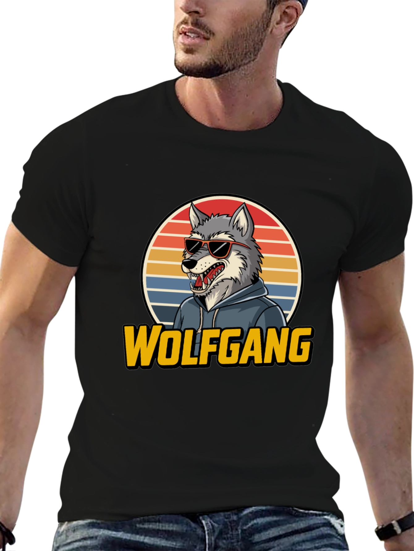 Wolfgang T-Shirt - Cool Wolf Design Retro Style Tee