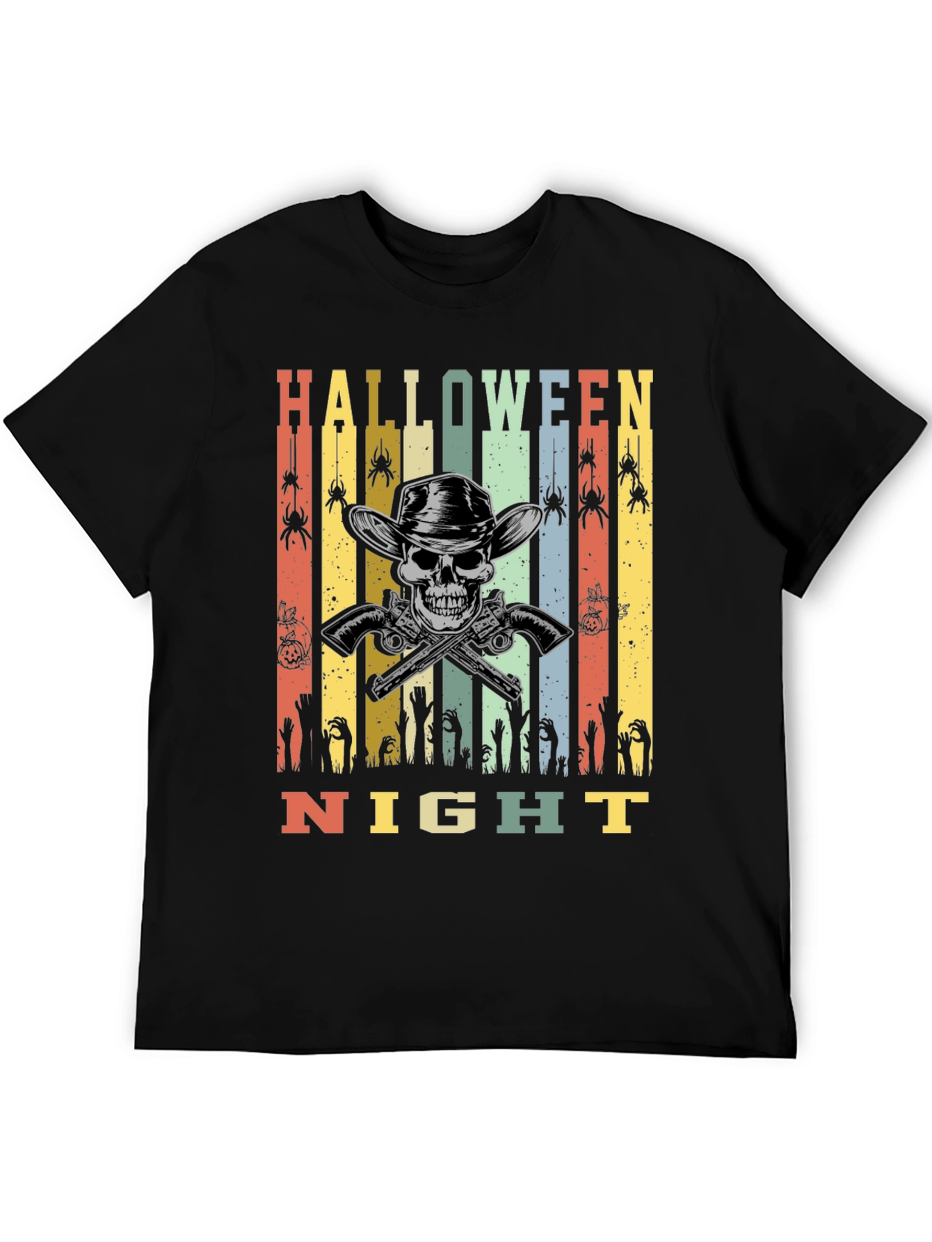 Halloween Night T-Shirt Skull Cowboy