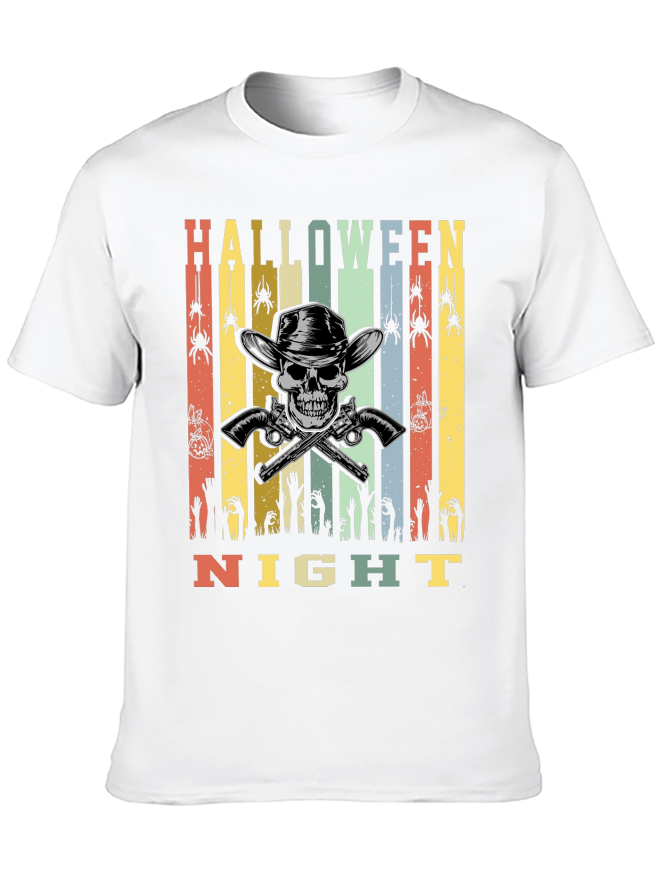 Halloween Night T-Shirt Skull Cowboy