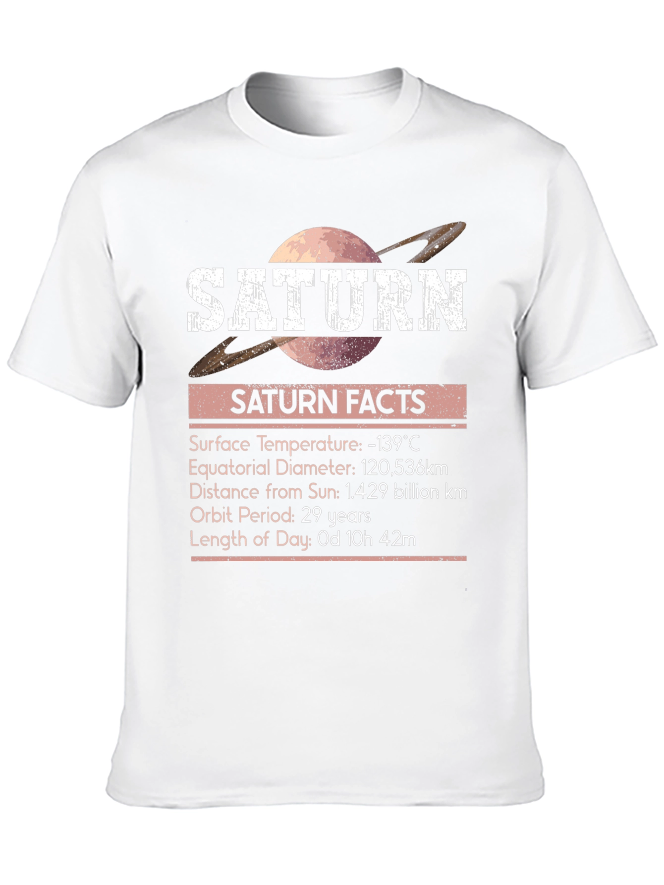 Saturn Facts Graphic Tee - Space Science Shirt