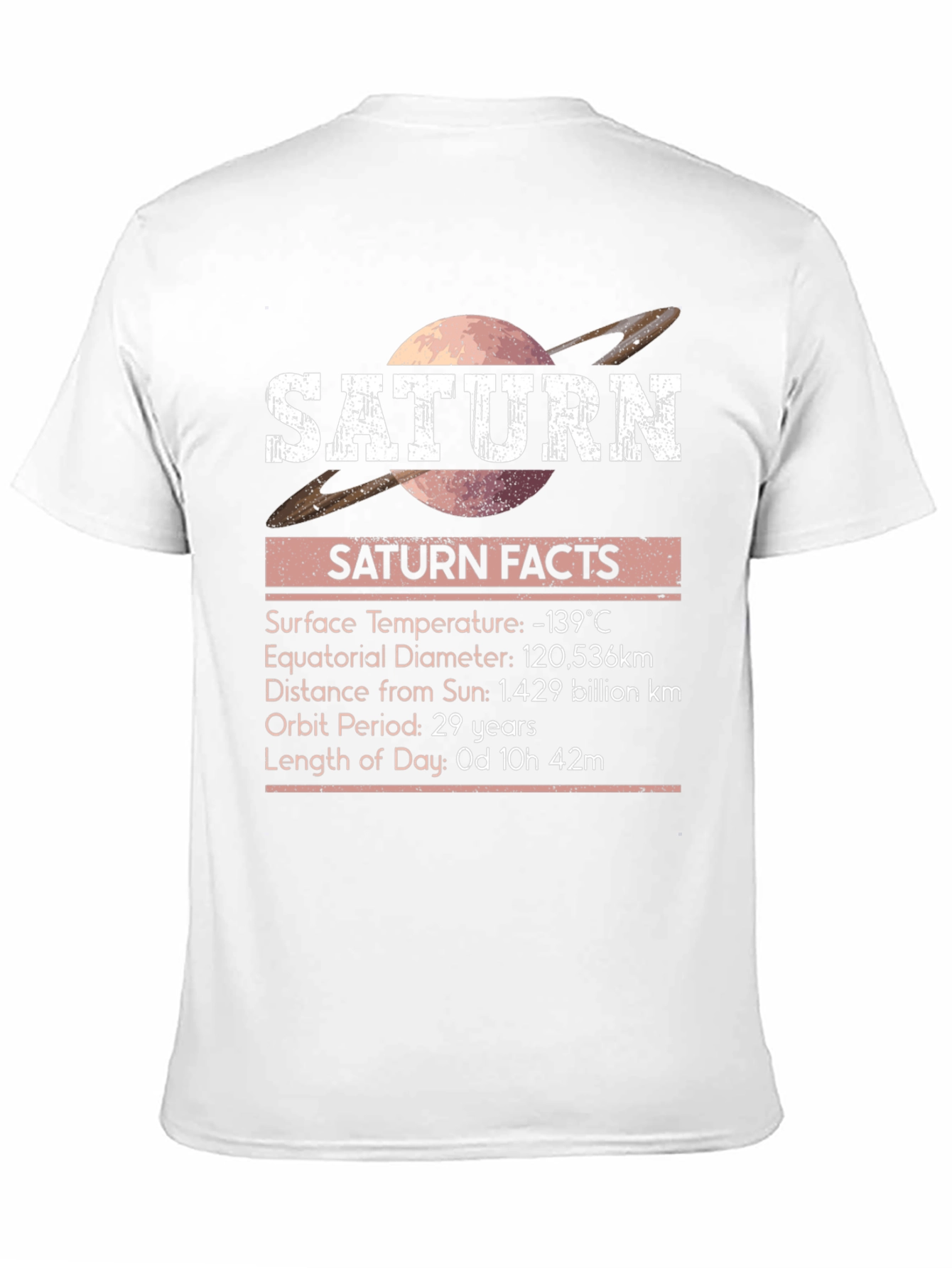 Saturn Facts Graphic Tee - Space Science Shirt